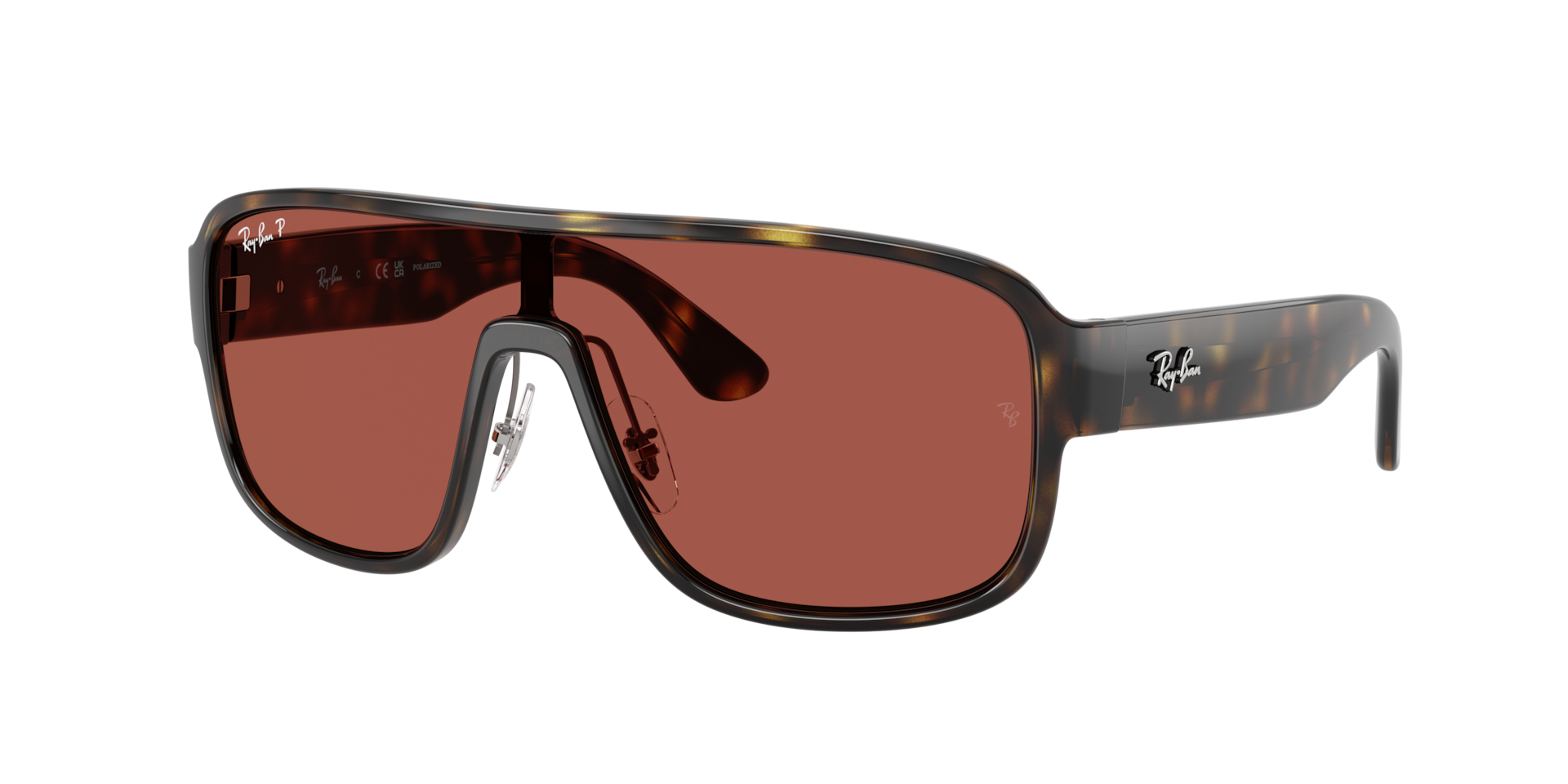 Ray-Ban Unisex Sunglass RB2229 Polarized S Lenses -  Frame color: Havana, Lens color: Red Urban Redwood Polarized S