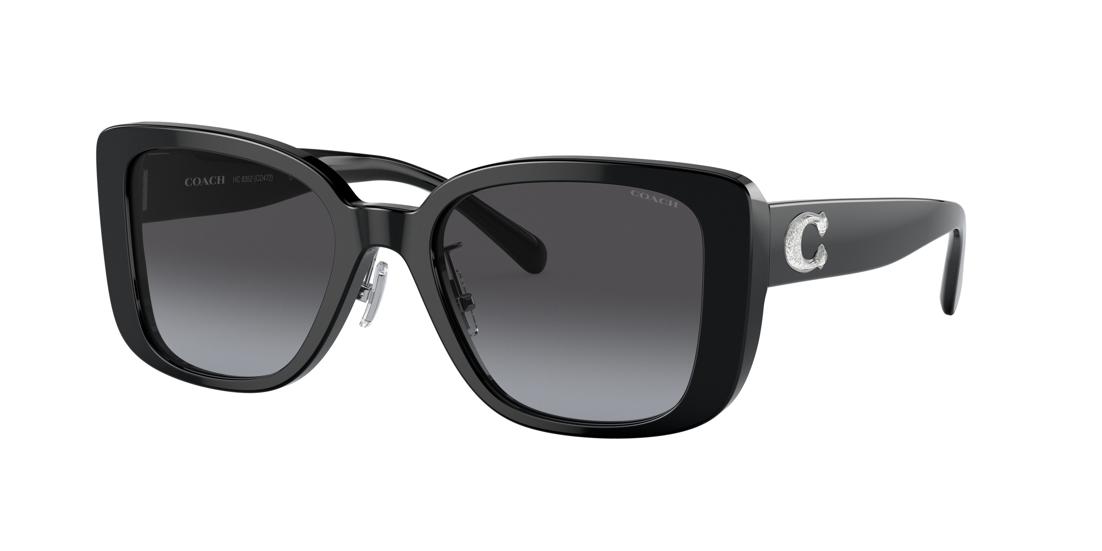 Coach Woman Sunglass CD472 -  Frame color: Black, Lens color: Grey Gradient
