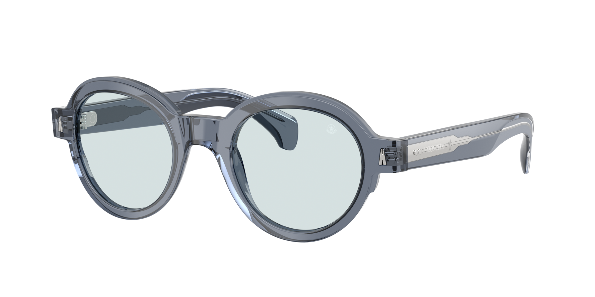 Moncler Unisex Sunglass Rondosa - Couleur du Monture Bleu transparent brillant Couleur de Lentille Bleu azur photo 490 €