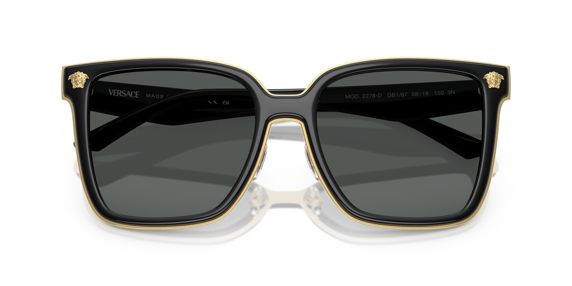 Versace VE2278D XXL (58 - 19) with Grey lenses and Black frame