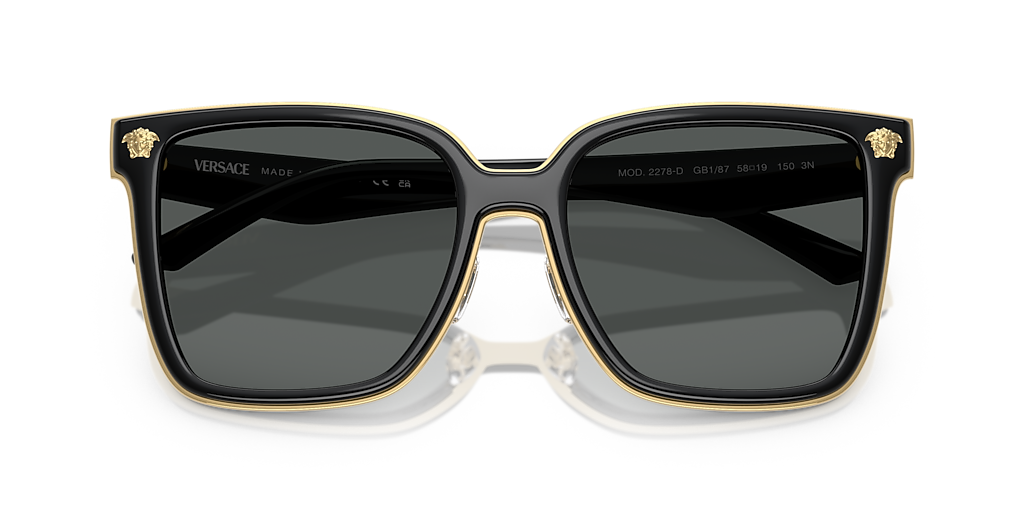 Versace VE2278D XXL (58 - 19) with Grey lenses and Black frame