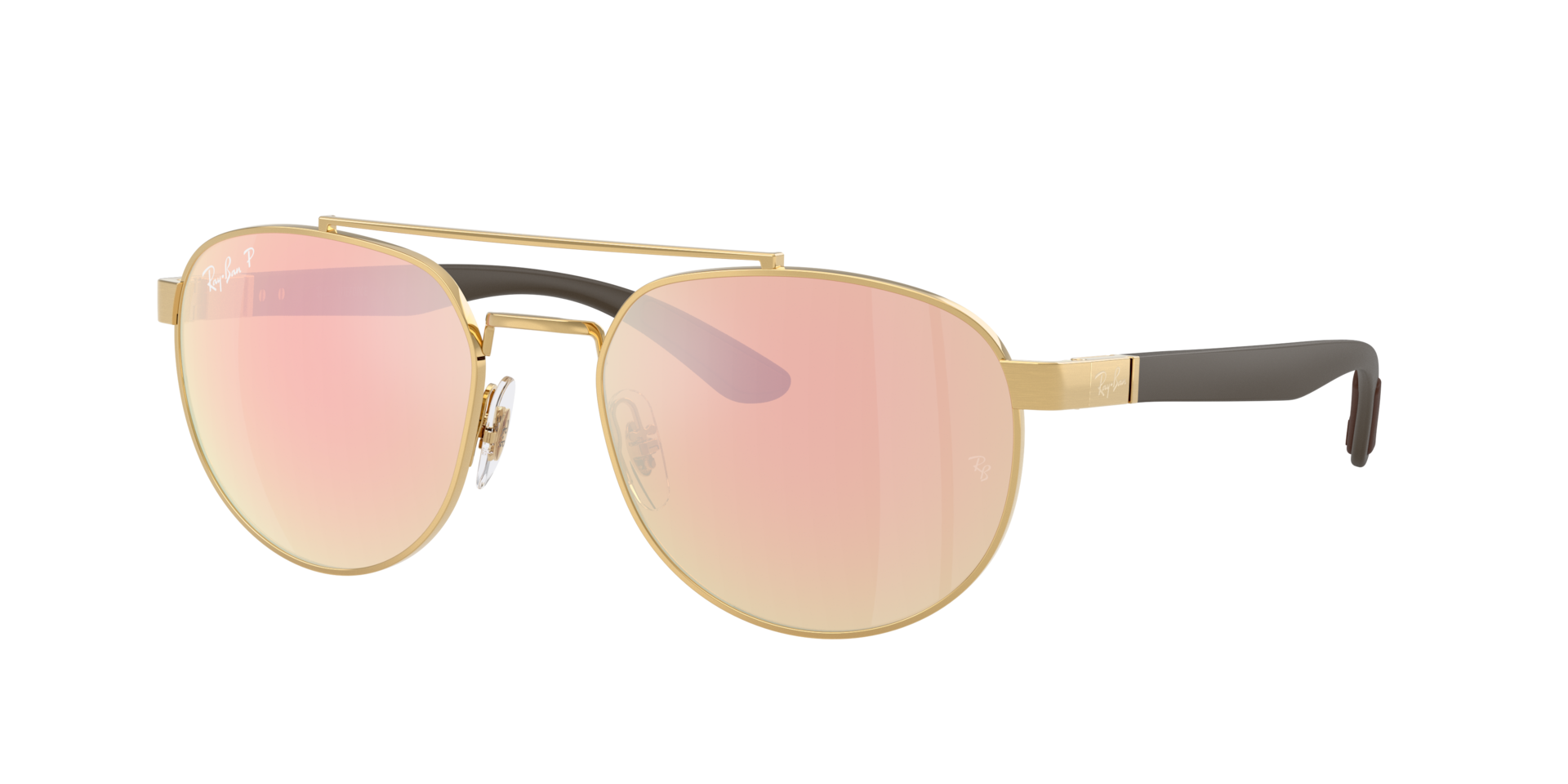 Ray-Ban Unisex Sunglass RB3736 Polarized+ Lenses Liteforce -  Frame color: Arista Gold, Lens color: Orange Mirror Pink Polarised+