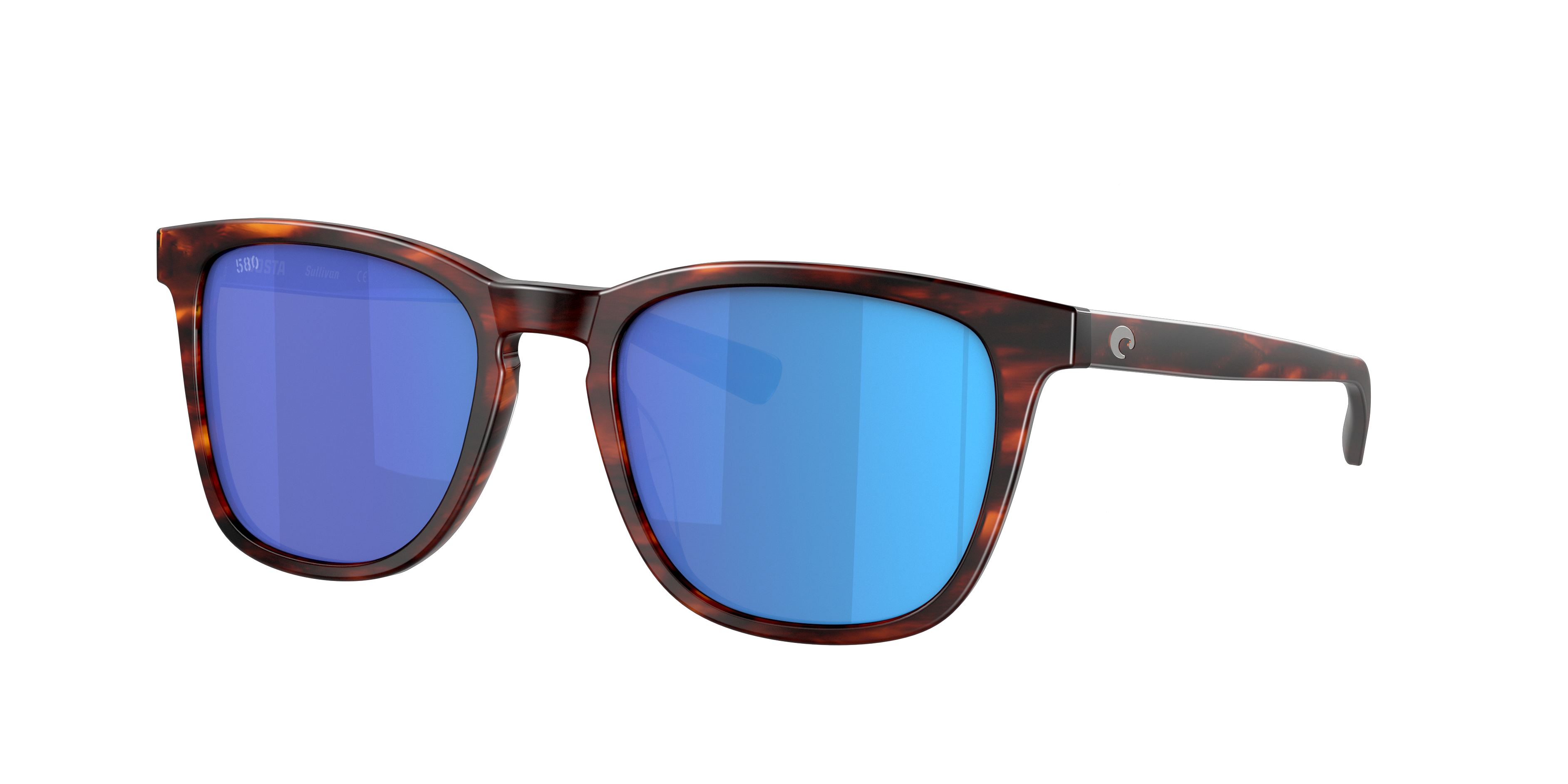 Costa Unisex Sunglass Sullivan -  Frame color: Matte Tortoise, Lens color: Blue Mirror