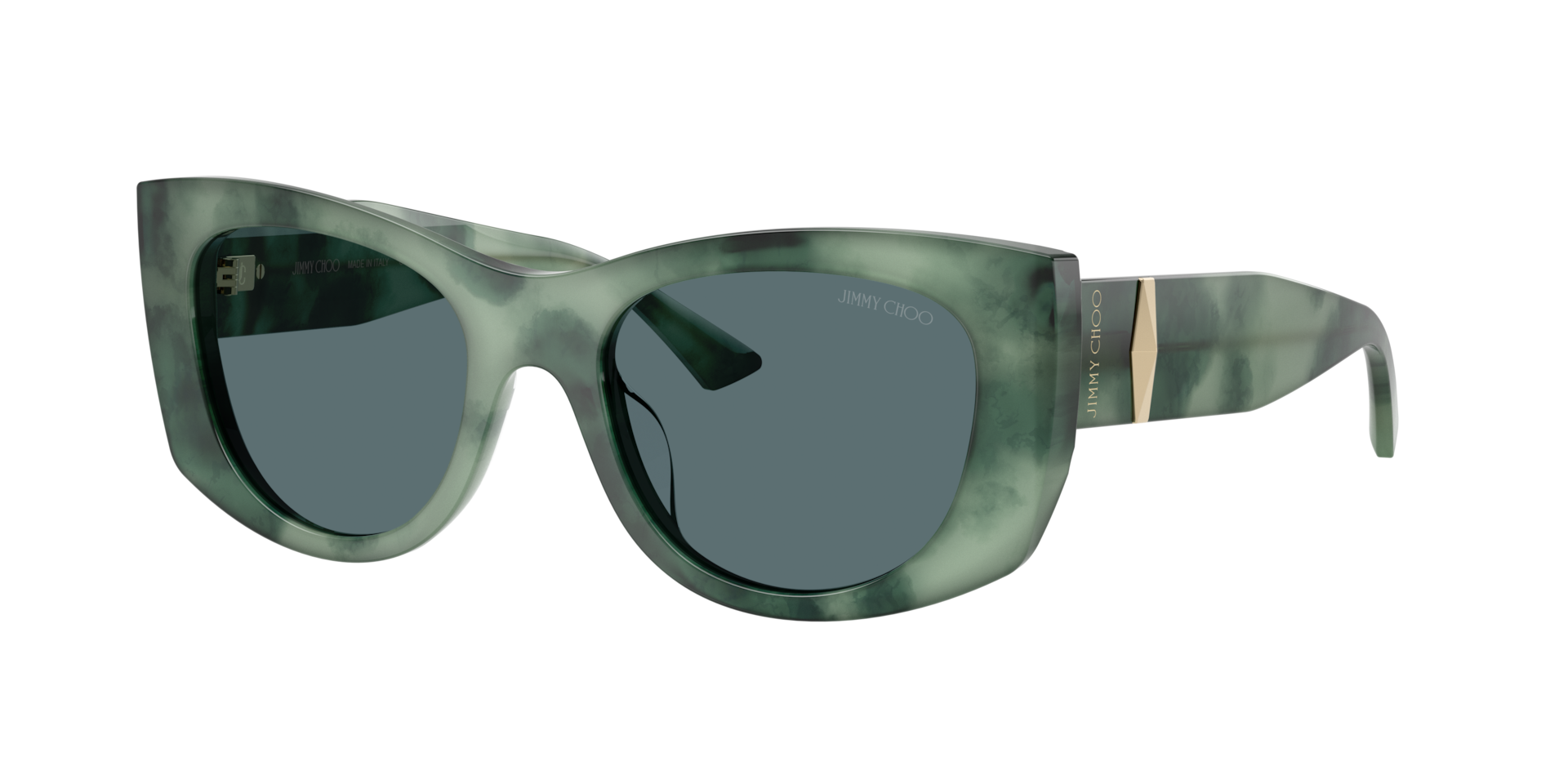 Jimmy Choo Frau Sunglass JC5066U - Rahmenfarbe: Havana Grün, Linsenfarbe: Dunkelgrau