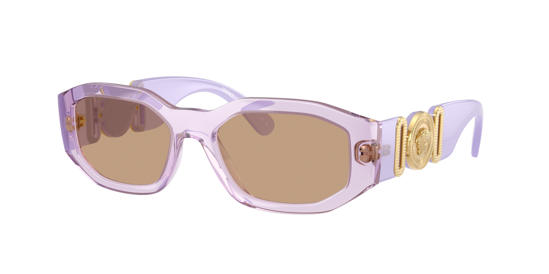 【Versace】3532-D 53□17 ピンク×ゴールド 正規品 ケース付き Versace VE4361 M (53 - 18) with Brown lenses and Violet frame