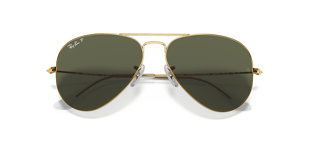 レイバン アビエーター ラージメタル ボシュロム B&L ゴールド 62□14 Ray-Ban Aviator Classic XXL (62 - 14) with Green lenses and Gold