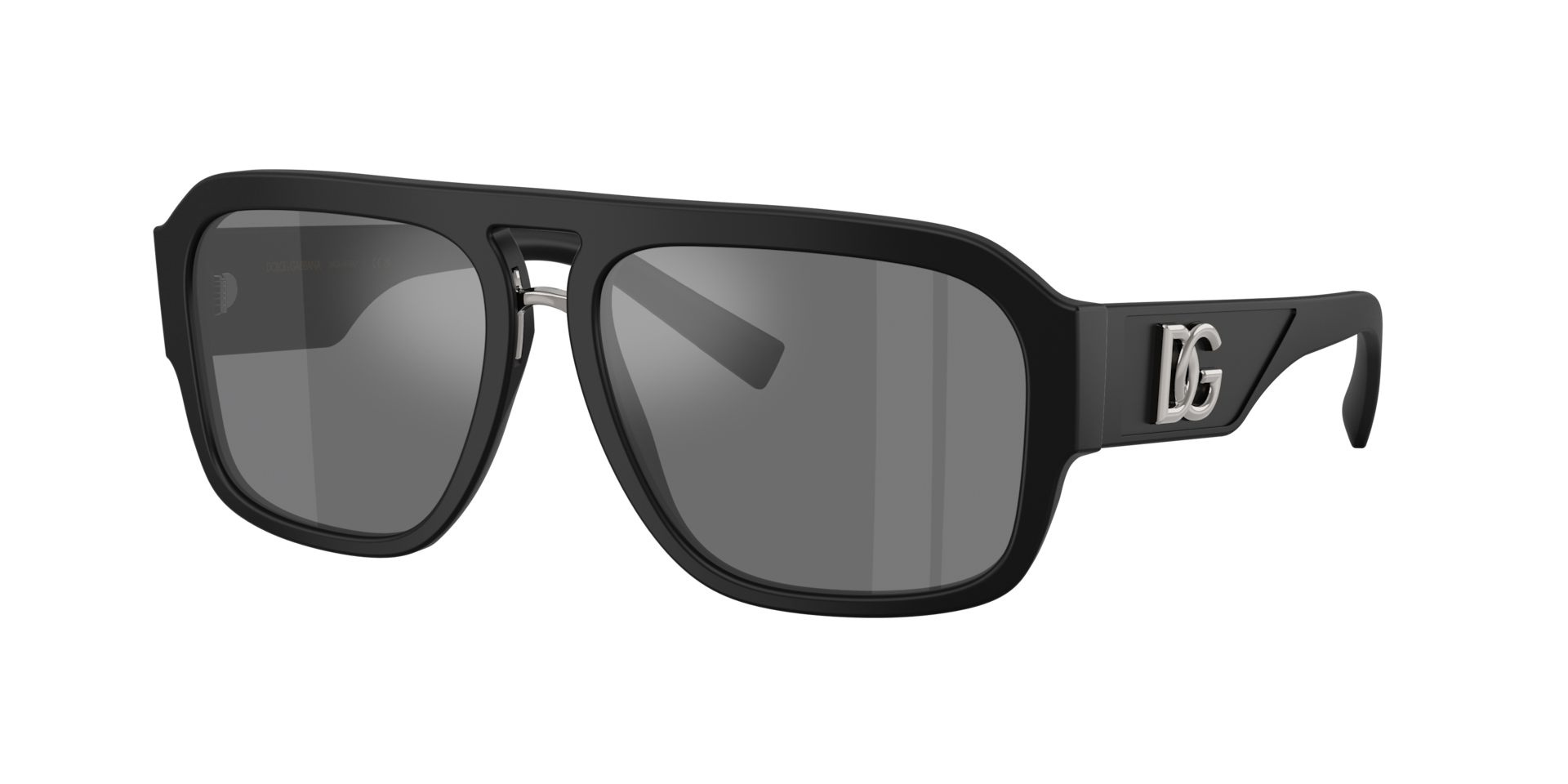 Dolce&Gabbana Mann Sunglass DG4403 - Rahmenfarbe: Matt Schwarz, Linsenfarbe: Grau verspiegelt Schwarz