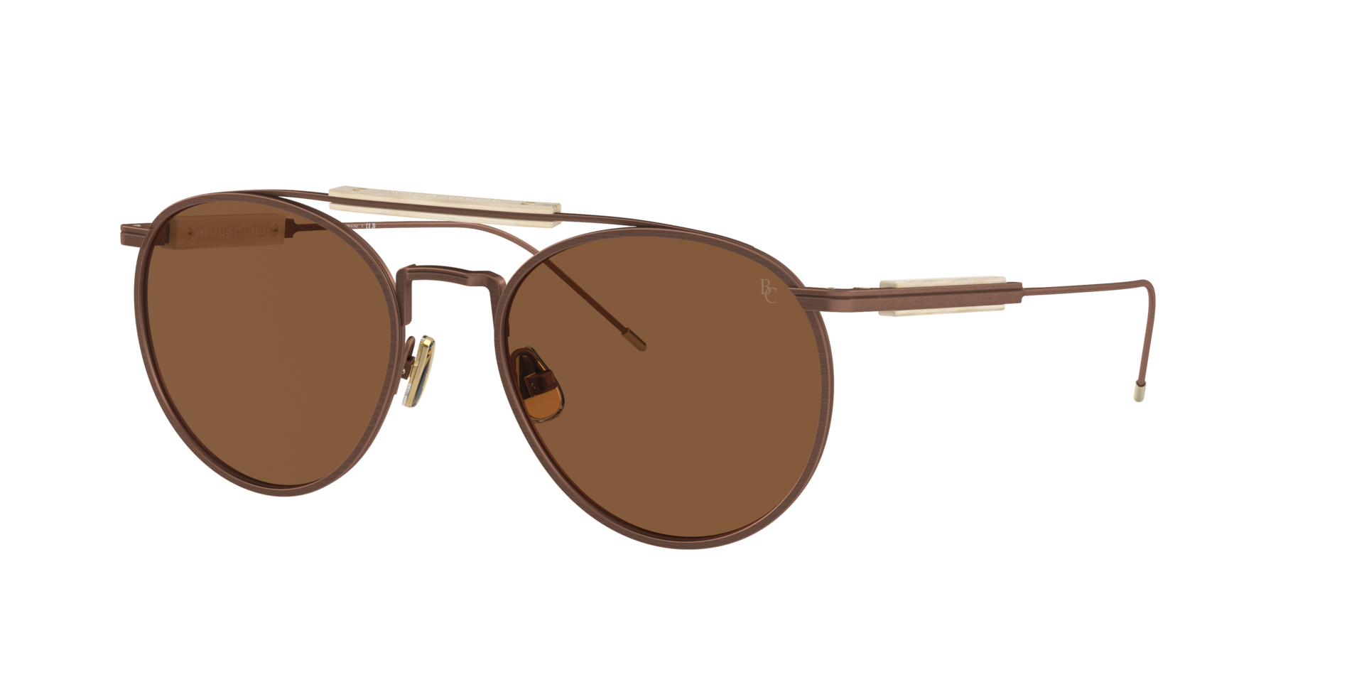 Brunello Cucinelli Unisex Sunglass BC2004ST -  Frame color: Matte Brushed Brown, Lens color: Ebano