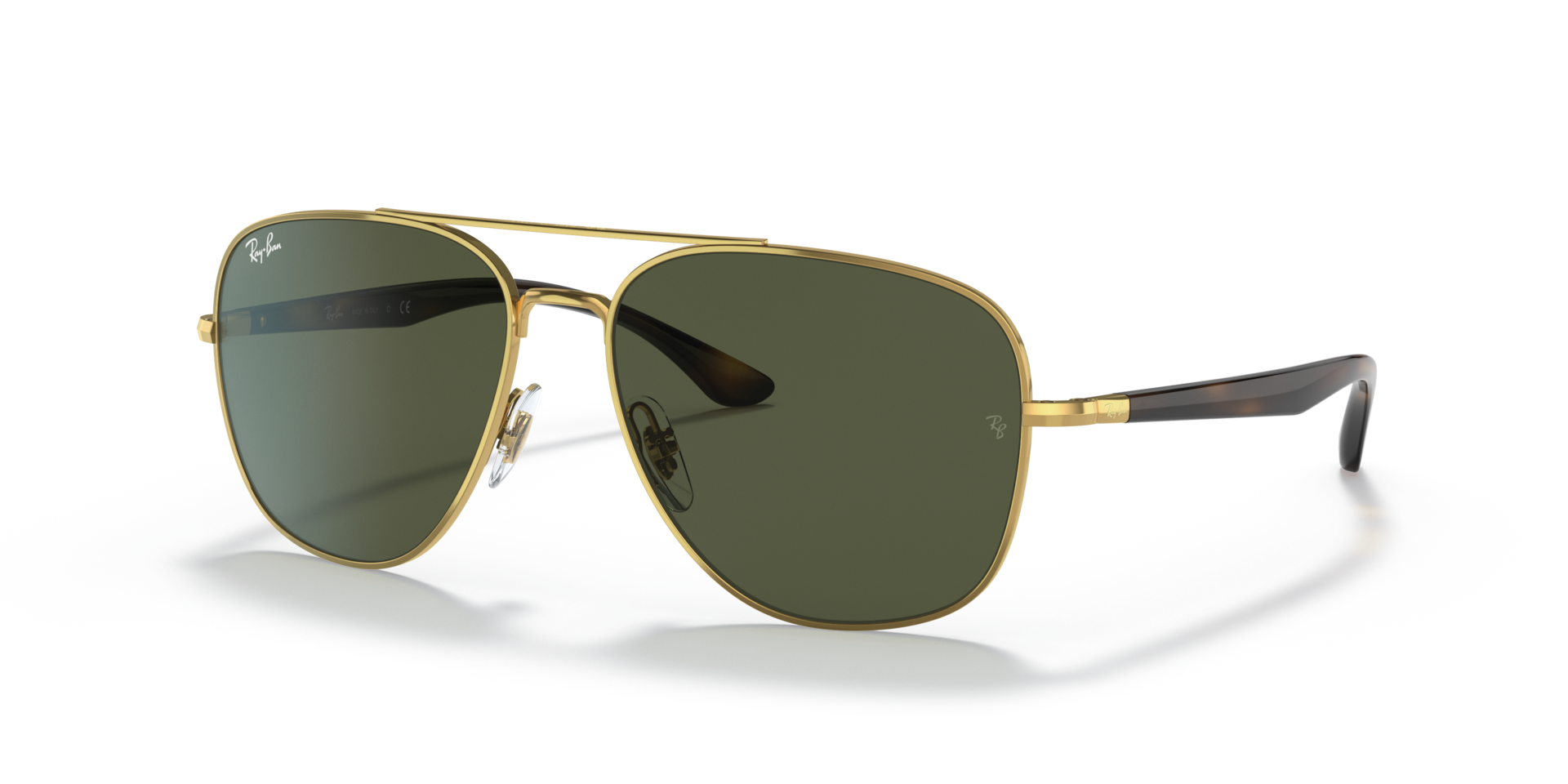 Ray-Ban RB3683 L (56 - 15) with Green lenses and Gold frame | Sunglass Hut
