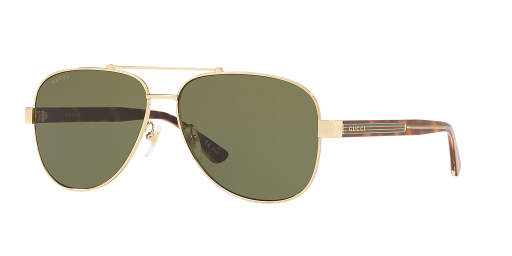 Gucci GG0528S XXL (63 - 14) with Green lenses and Pink frame