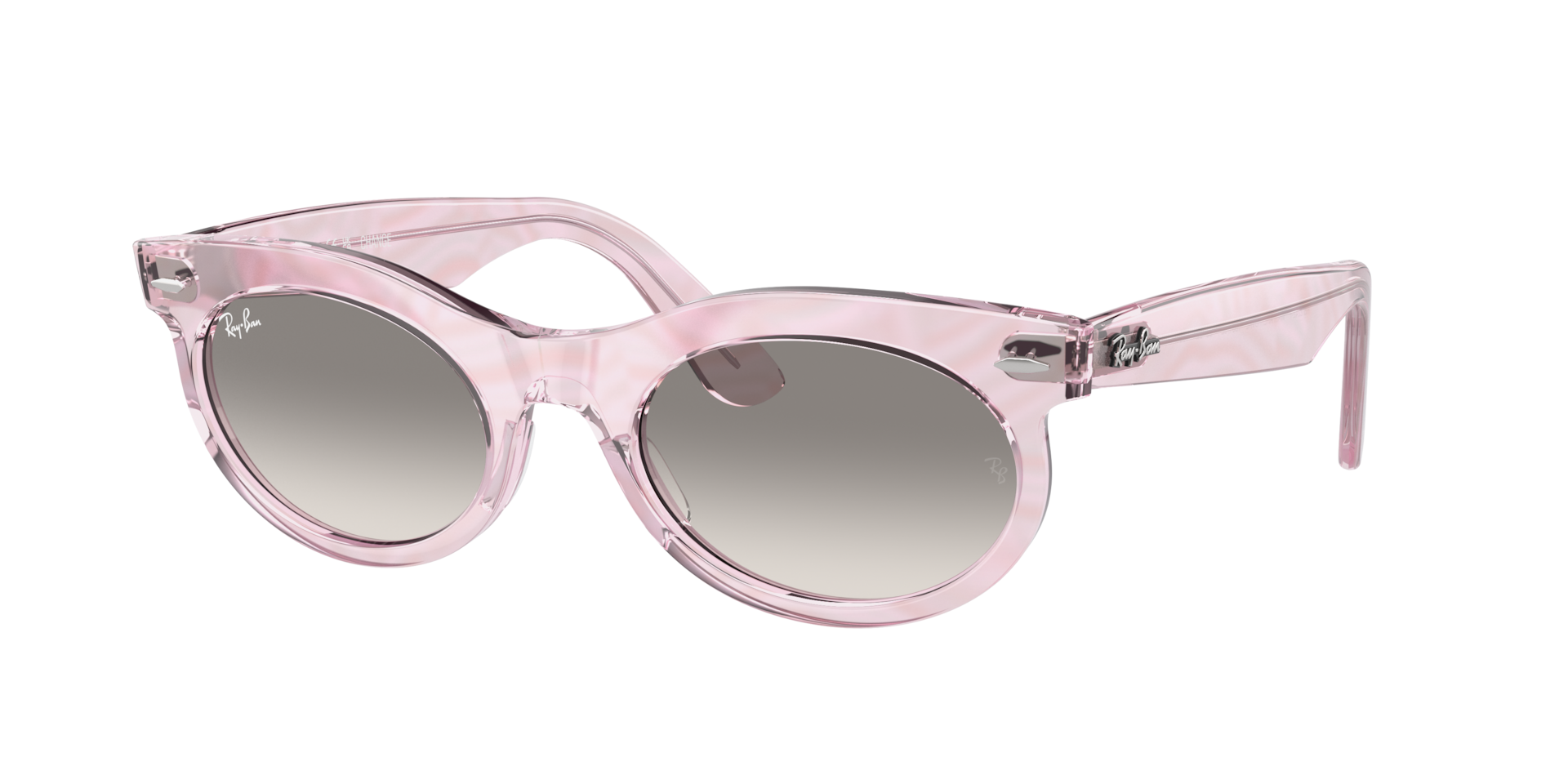 Ray-Ban Unisex Sunglass Wayfarer Oval Change - Frame color: Photo Waves Purple, Lens color: Clear Grey