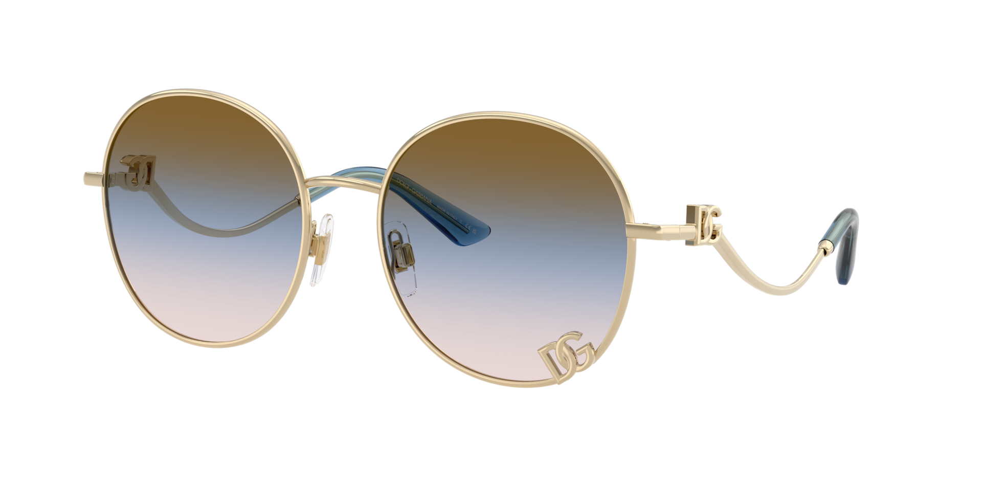 Dolce&Gabbana Frau Sunglass DG2324 - Rahmenfarbe: Hellgold, Linsenfarbe: Pink/Blue/Brown