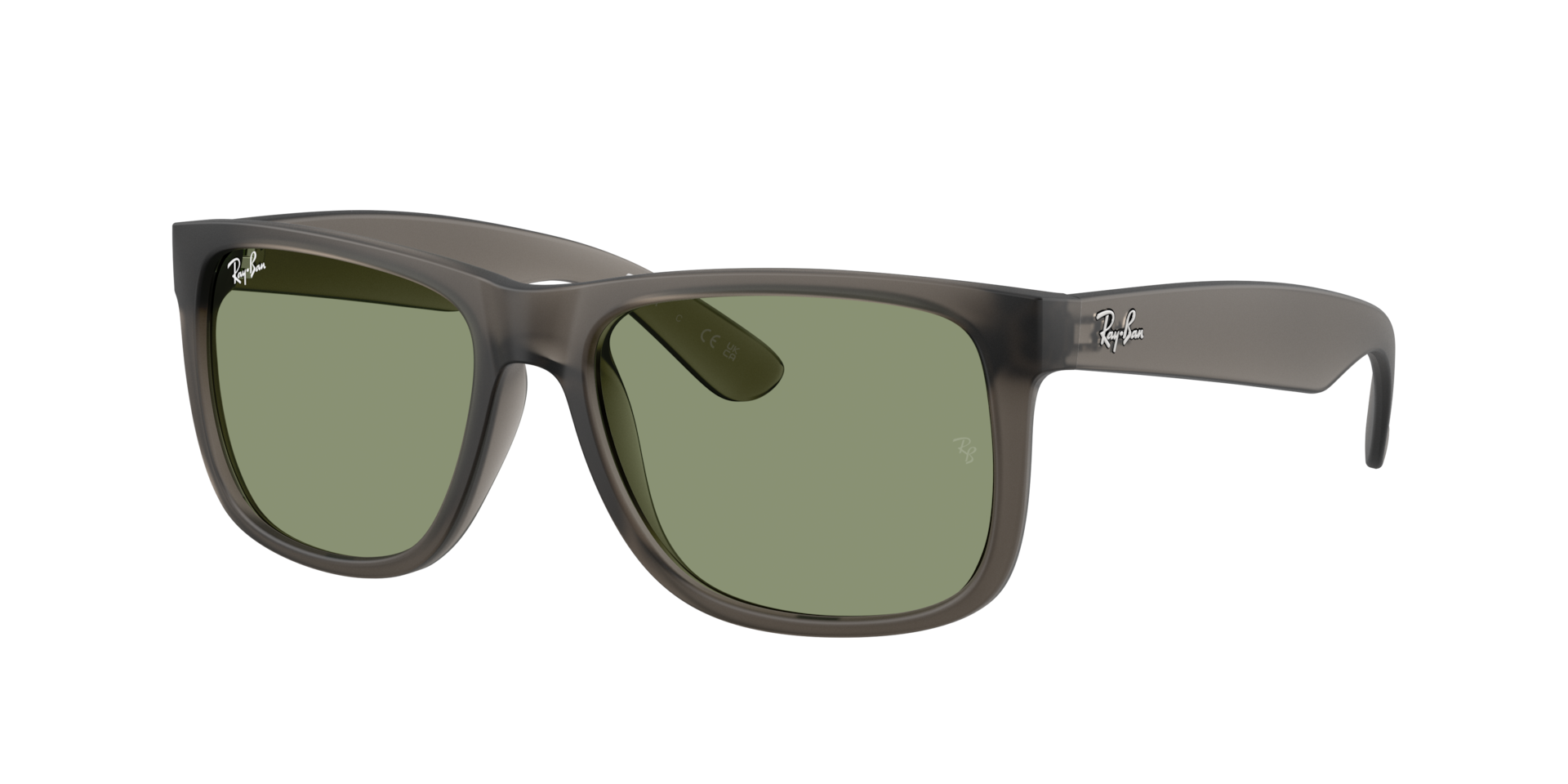 Ray-Ban Mann Sunglass Justin Classic - Rahmenfarbe: Opalgrau, Linsenfarbe: Grün