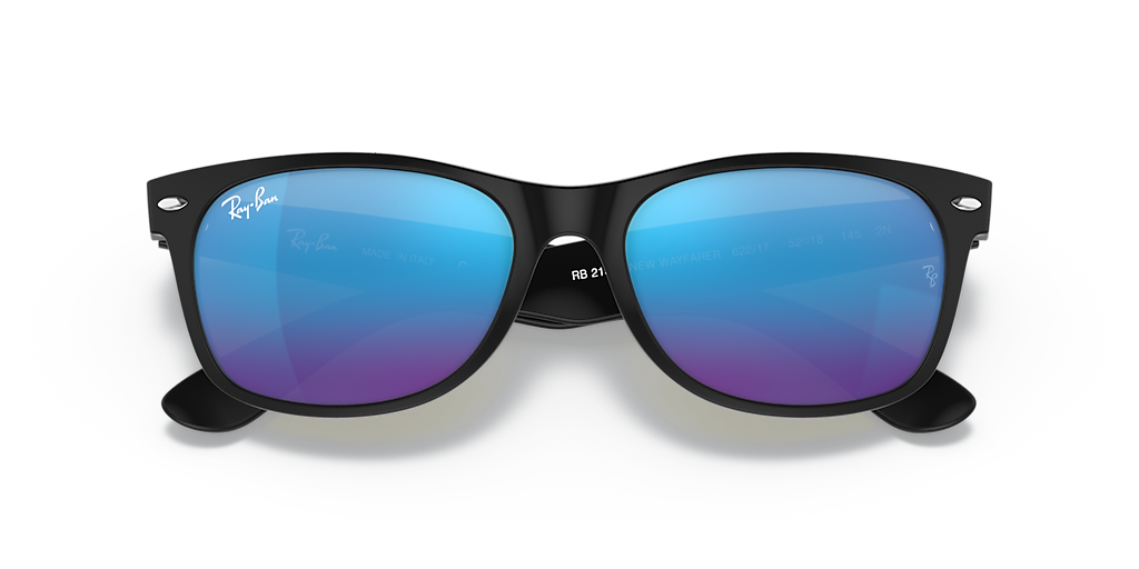 Ray-Ban New Wayfarer Flash M (55 - 18) with Blue lenses and Black
