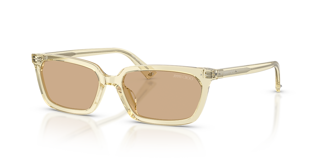 べーじゅ 50本 Jimmy Choo JC5050U S (55 - 16) com Lentes Amarelo e Armação