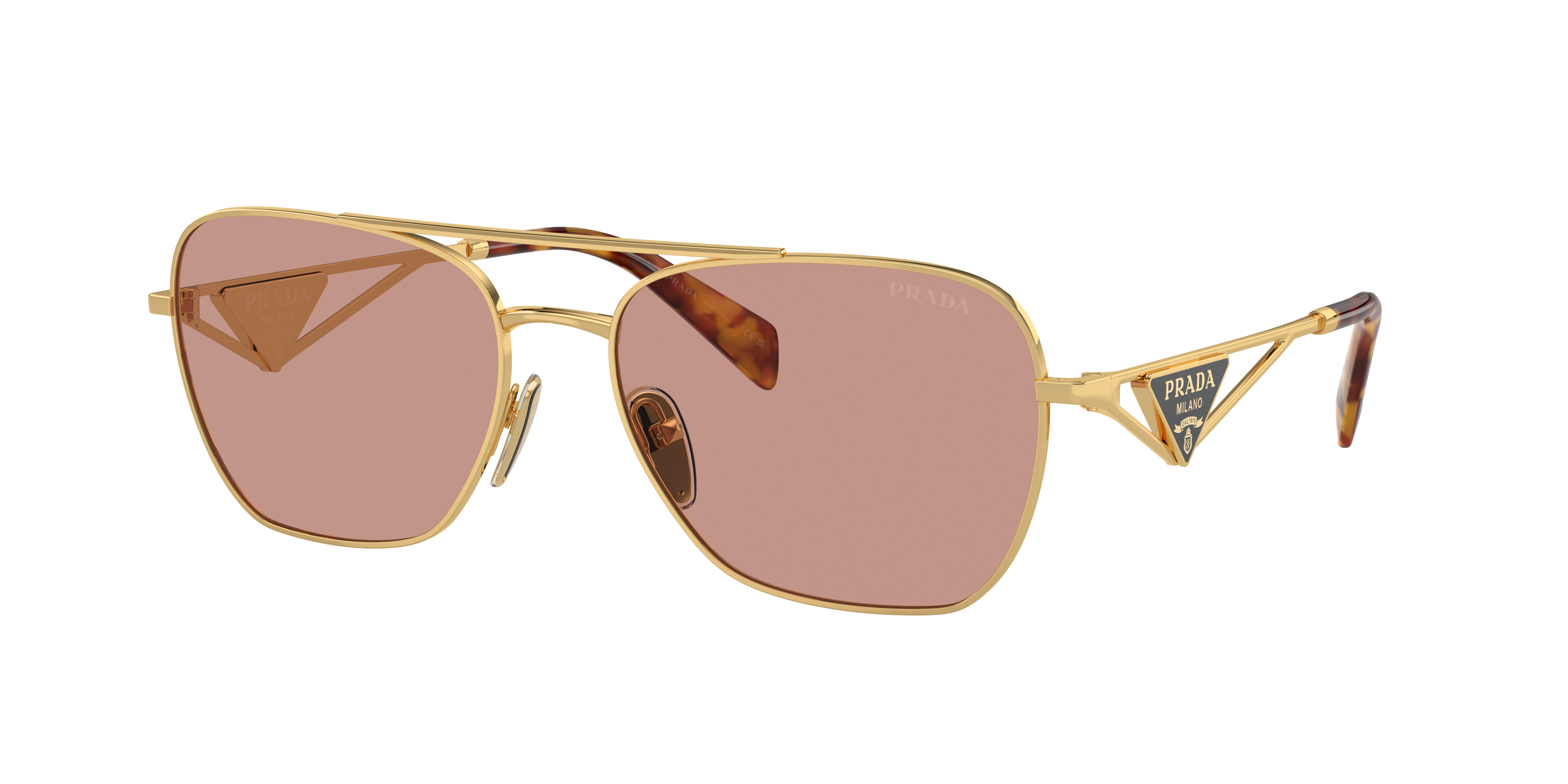 Prada PR A50S XXL (59 - 17) with Violet lenses and Gold frame