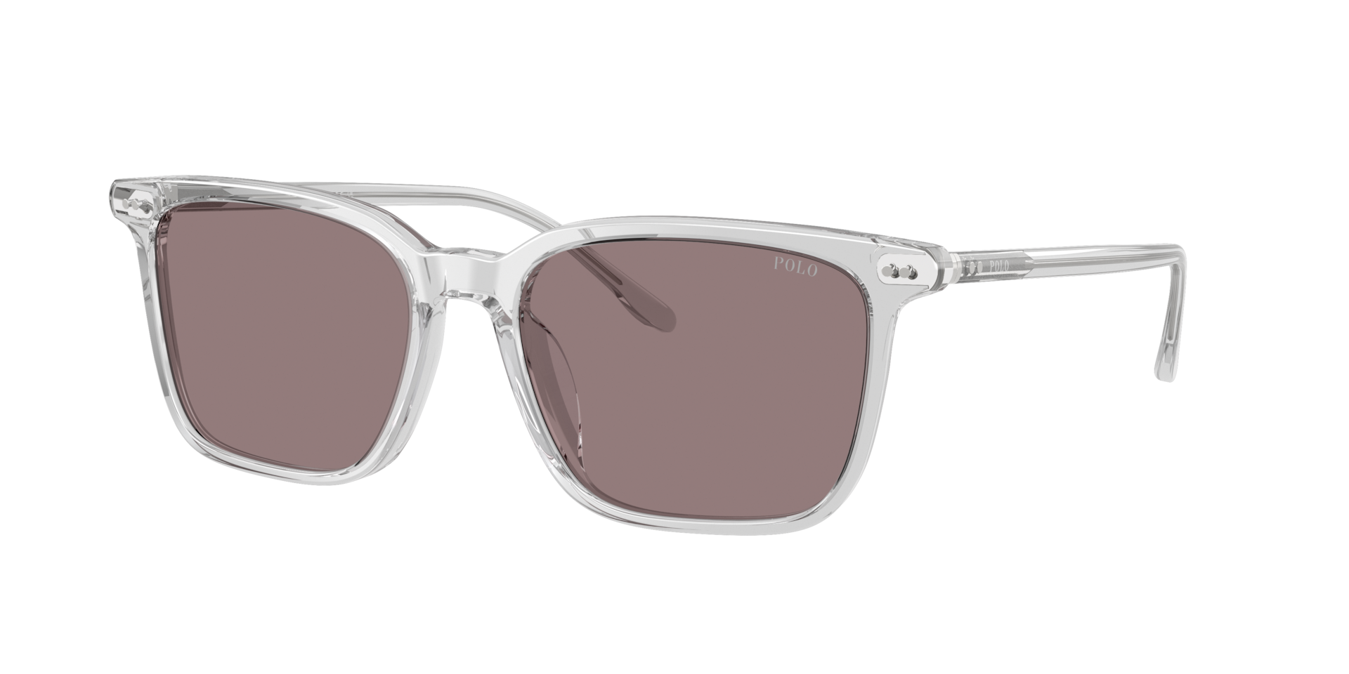 Polo Ralph Lauren Homme Sunglass PH4194U - Couleur du Monture: Transparent gris brillant, Couleur de Lentille: Pourpre Foncé