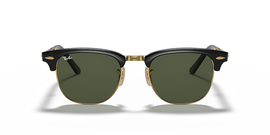 Ray-Ban Clubmaster Folding L (51 - 21) with Green lenses and Black
