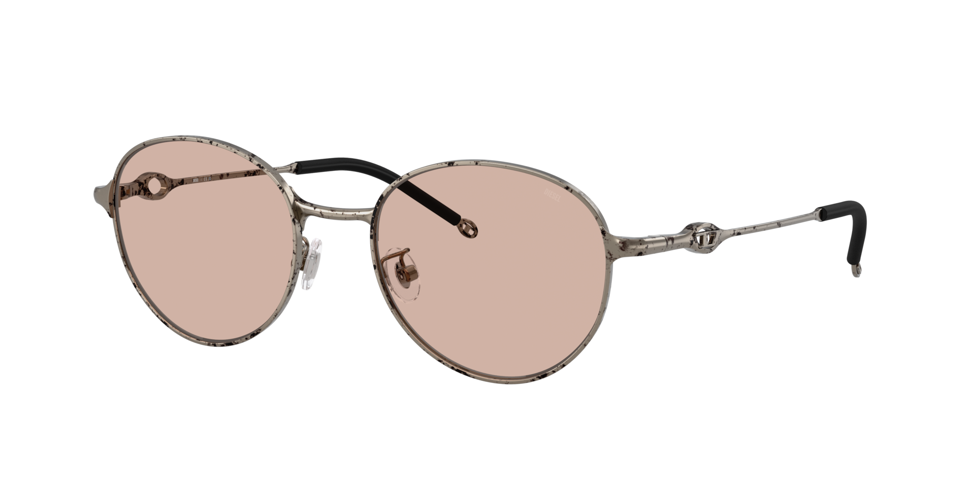 Diesel Unisex Sunglass DL1012D - Rahmenfarbe: Paper Transfer Silver, Linsenfarbe: Hellbraun