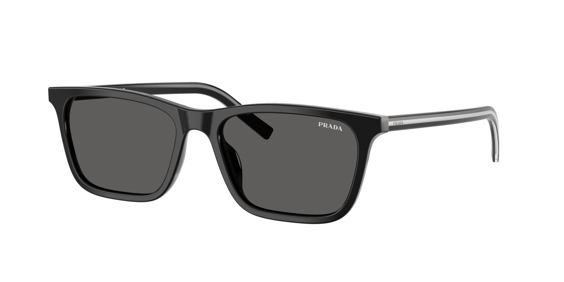 Prada Man Sunglass PR D19S -  Frame color: Black/basalt Horn, Lens color: Dark Grey