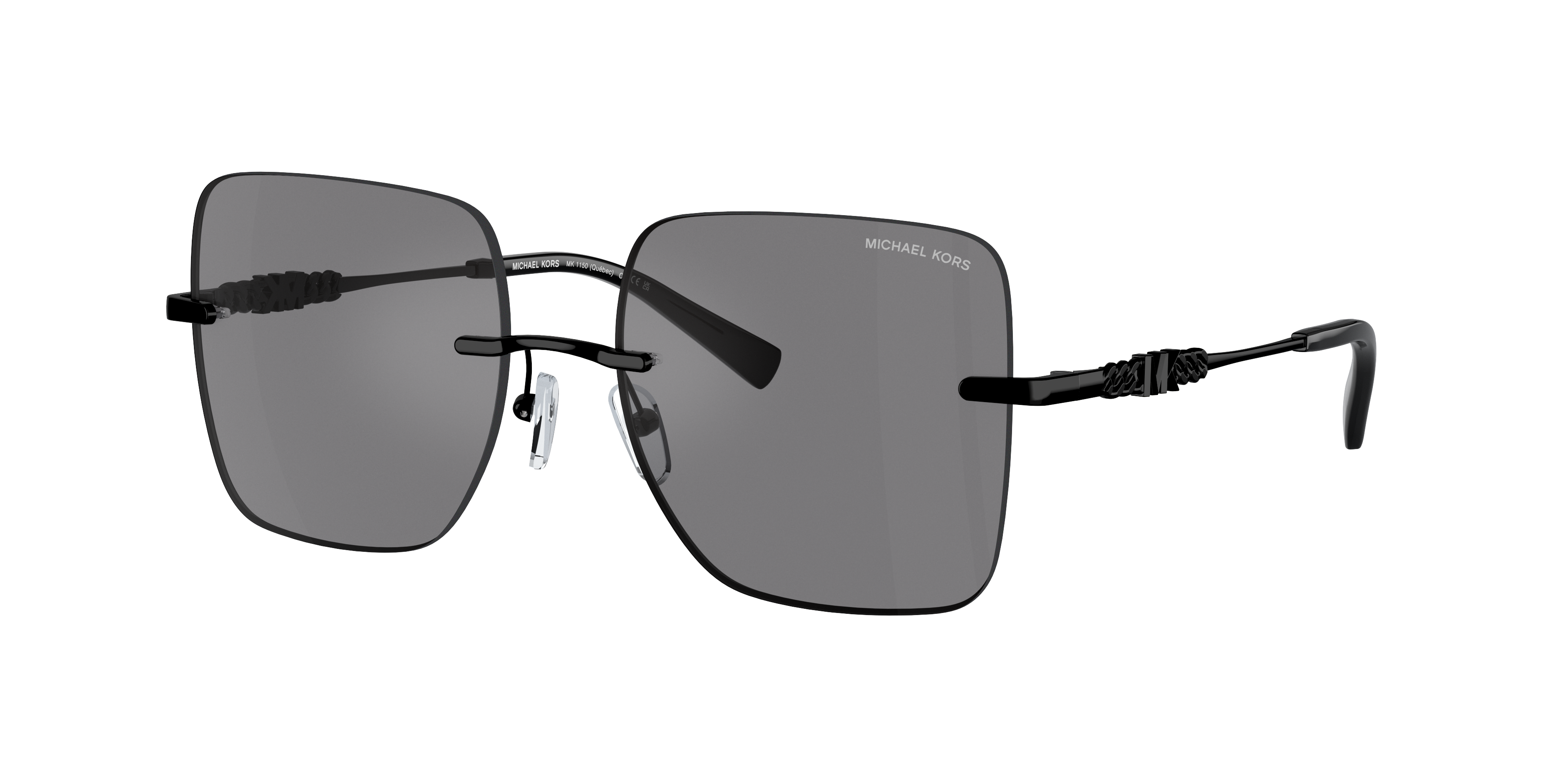 Michael Kors Woman Sunglass Québec -  Frame color: Grey Solid Black Mirror, Lens color: Grey Black