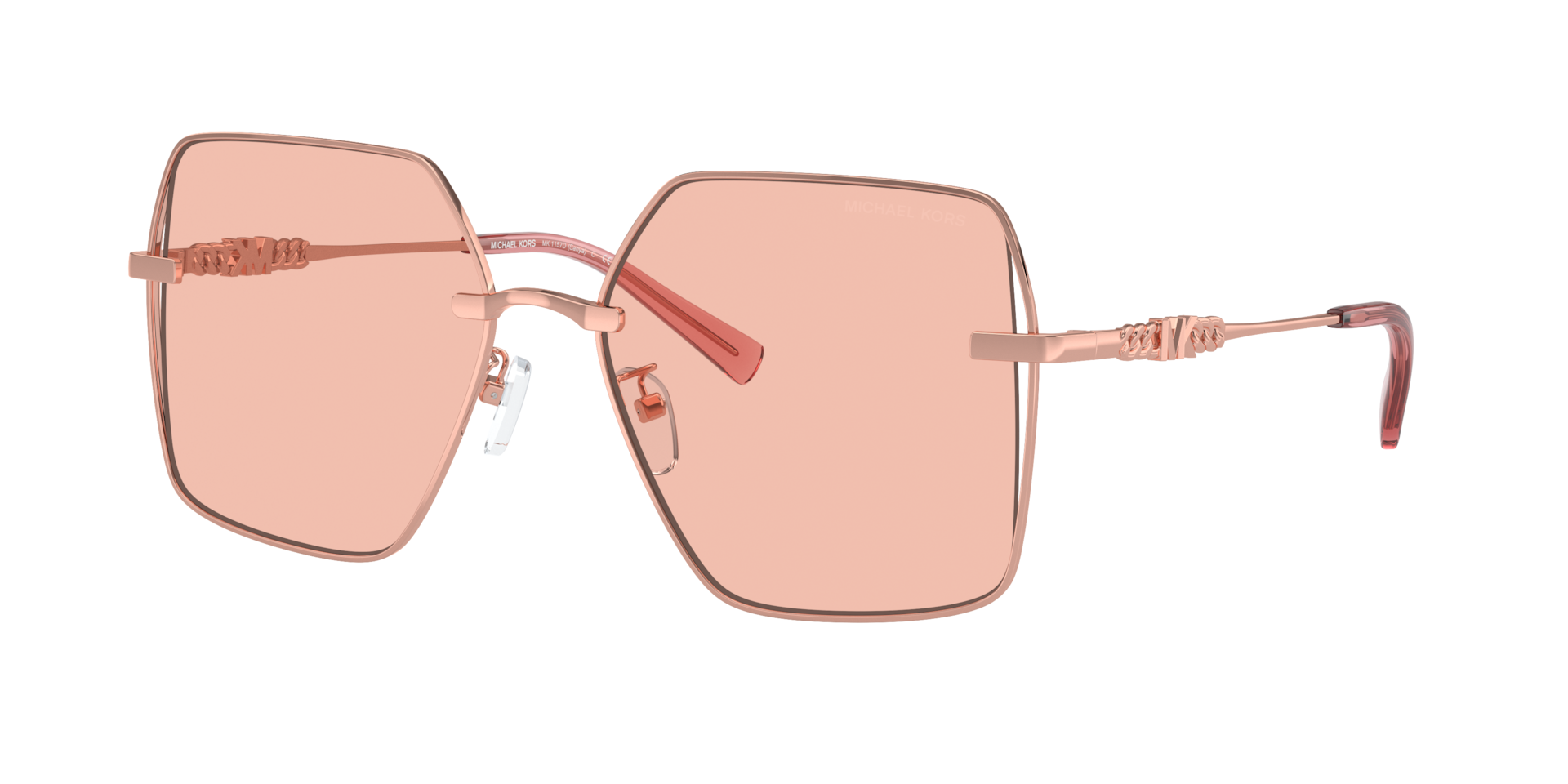 Michael Kors Femme Sunglass Sanya - Couleur du Monture Or rose brillant Couleur de Lentille Rose uni 69 €
