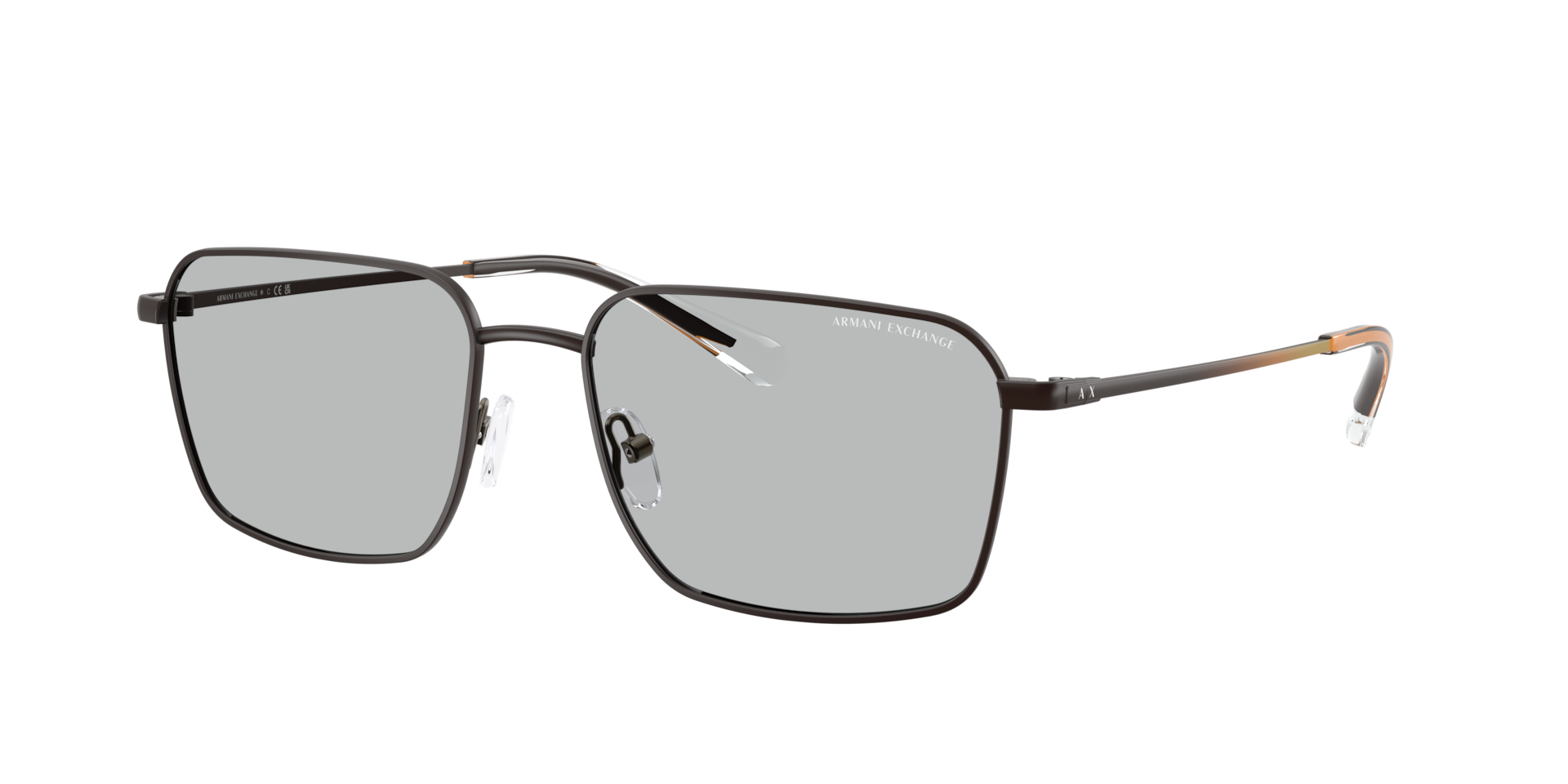 Armani Exchange Man Sunglass AX2053S -  Frame color: Matte Gunmetal, Lens color: Light Grey