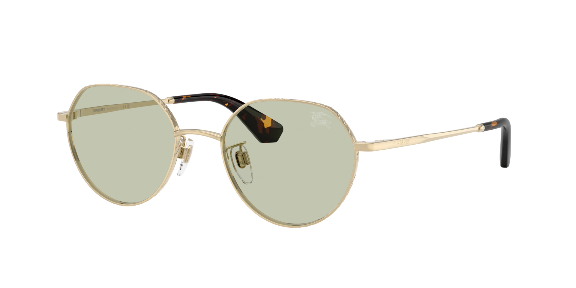 Burberry Unisex Sunglass BE3173D - Rahmenfarbe: Hellgold, Linsenfarbe: Hellgrün