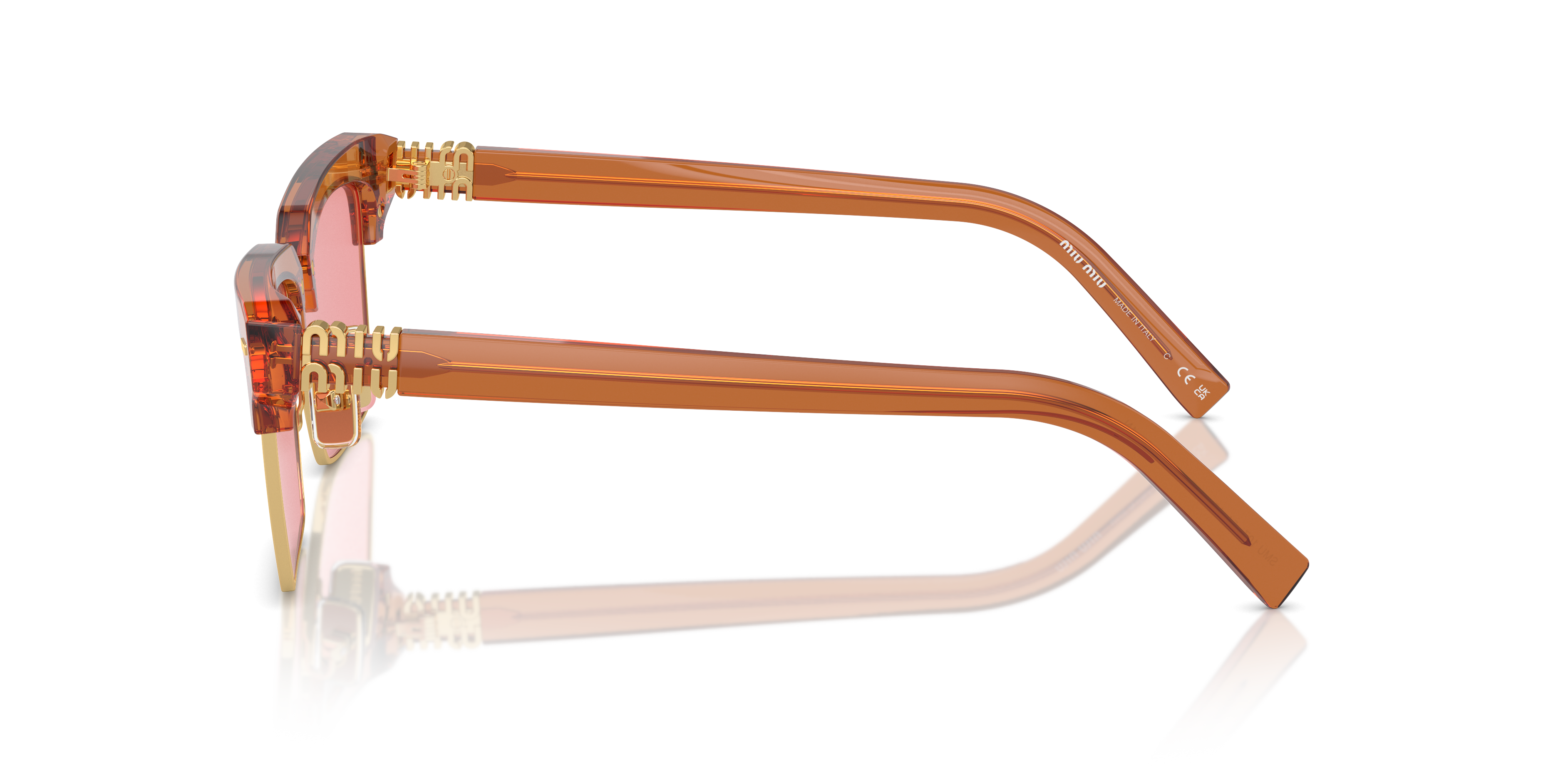 Miu Miu MU 10ZS M (54 - 17) with Pink lenses and Brown frame