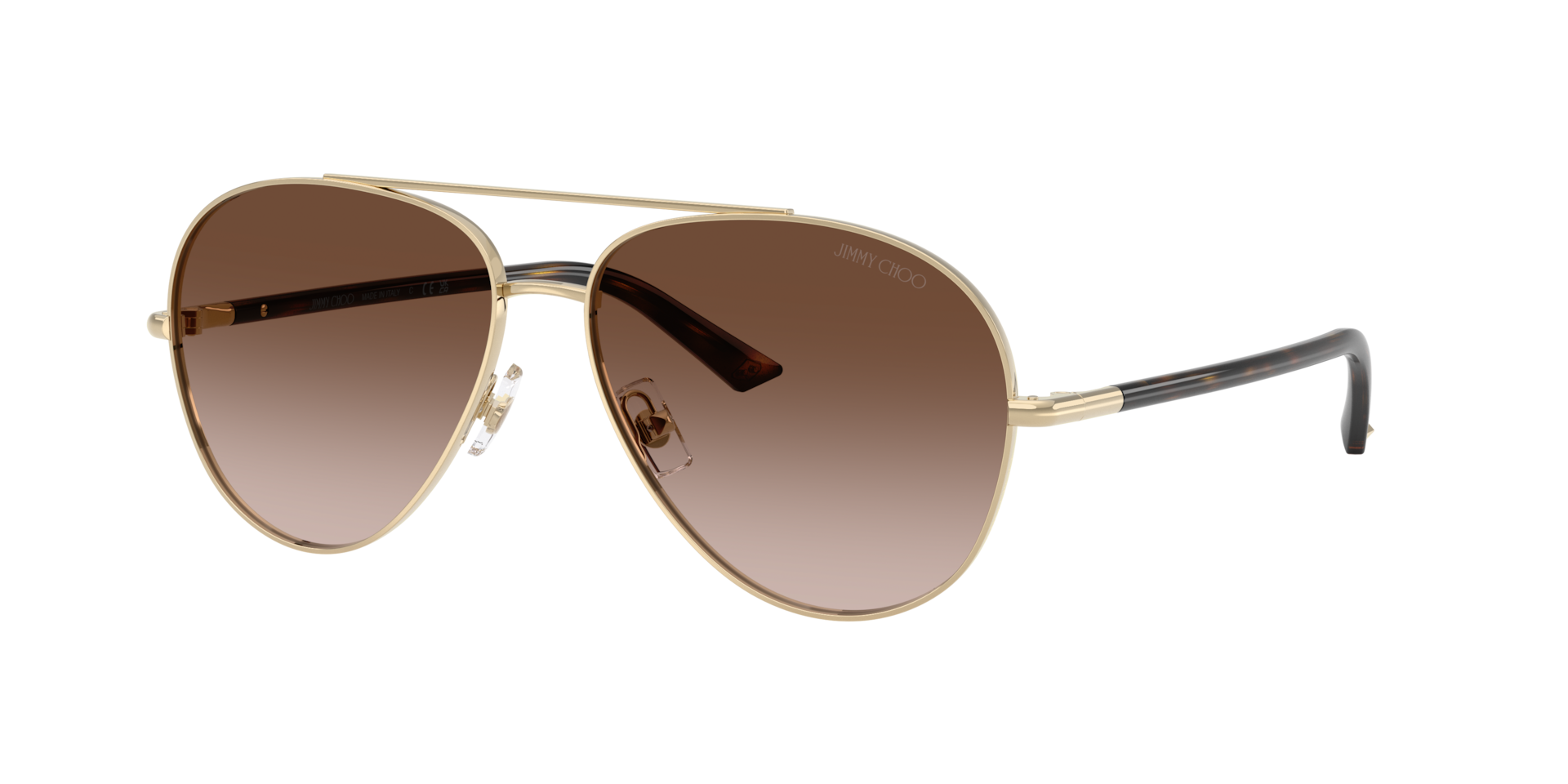 Jimmy Choo Frau Sunglass JC4026 - Rahmenfarbe: Hellgold, Linsenfarbe: Braun Verlaufstönung