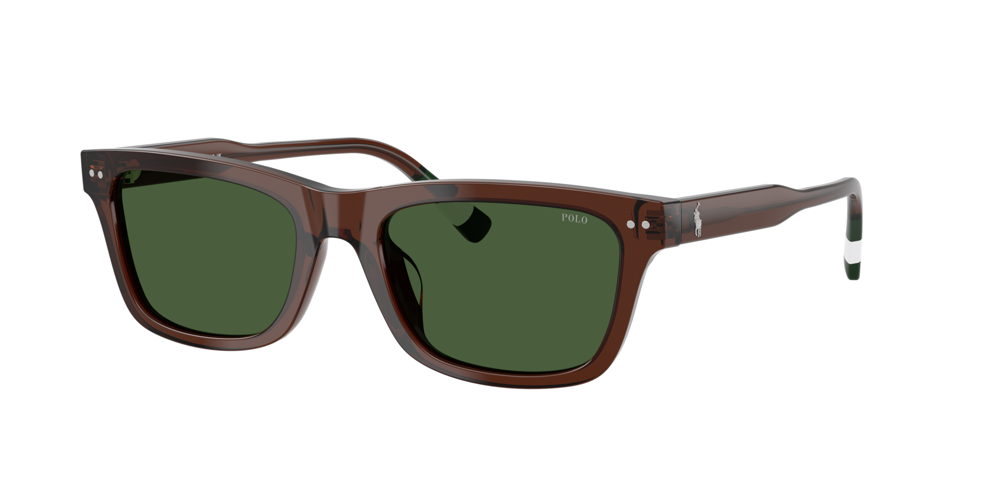 Polo Ralph Lauren Herren Dunkelgrün Mann Sunglass Ph4240u - Rahmenfarbe: Glänzendes Transparentes Braun, Linsenfarbe: