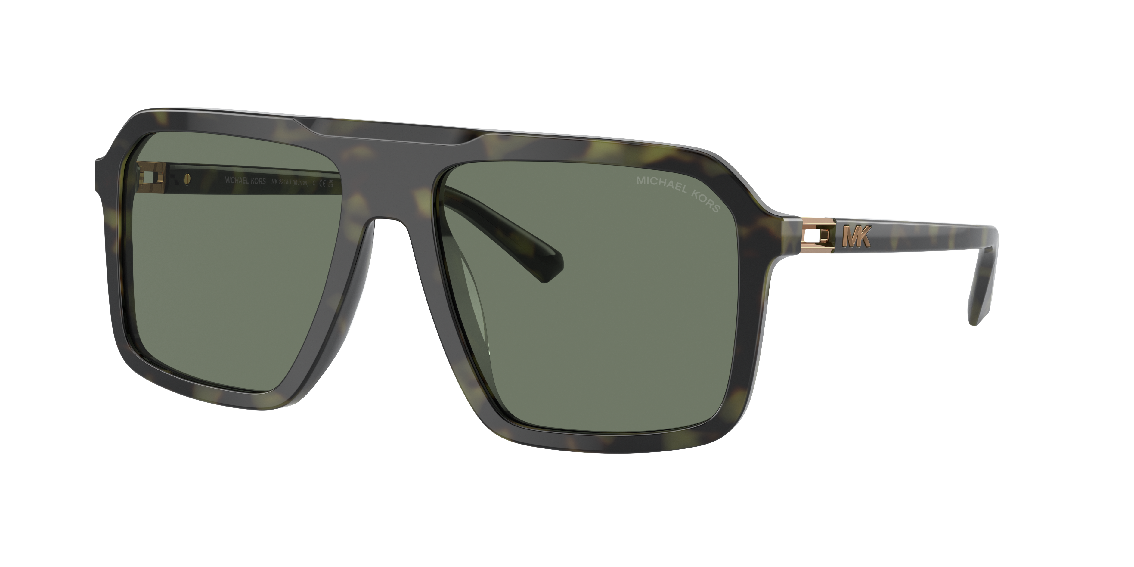 Michael Kors Man Sunglass Murren -  Frame color: Olive Tortoise, Lens color: Olive Green