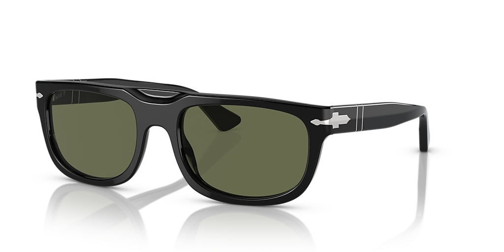 Persol PO3271S M (55 - 19) with Green lenses and Black frame