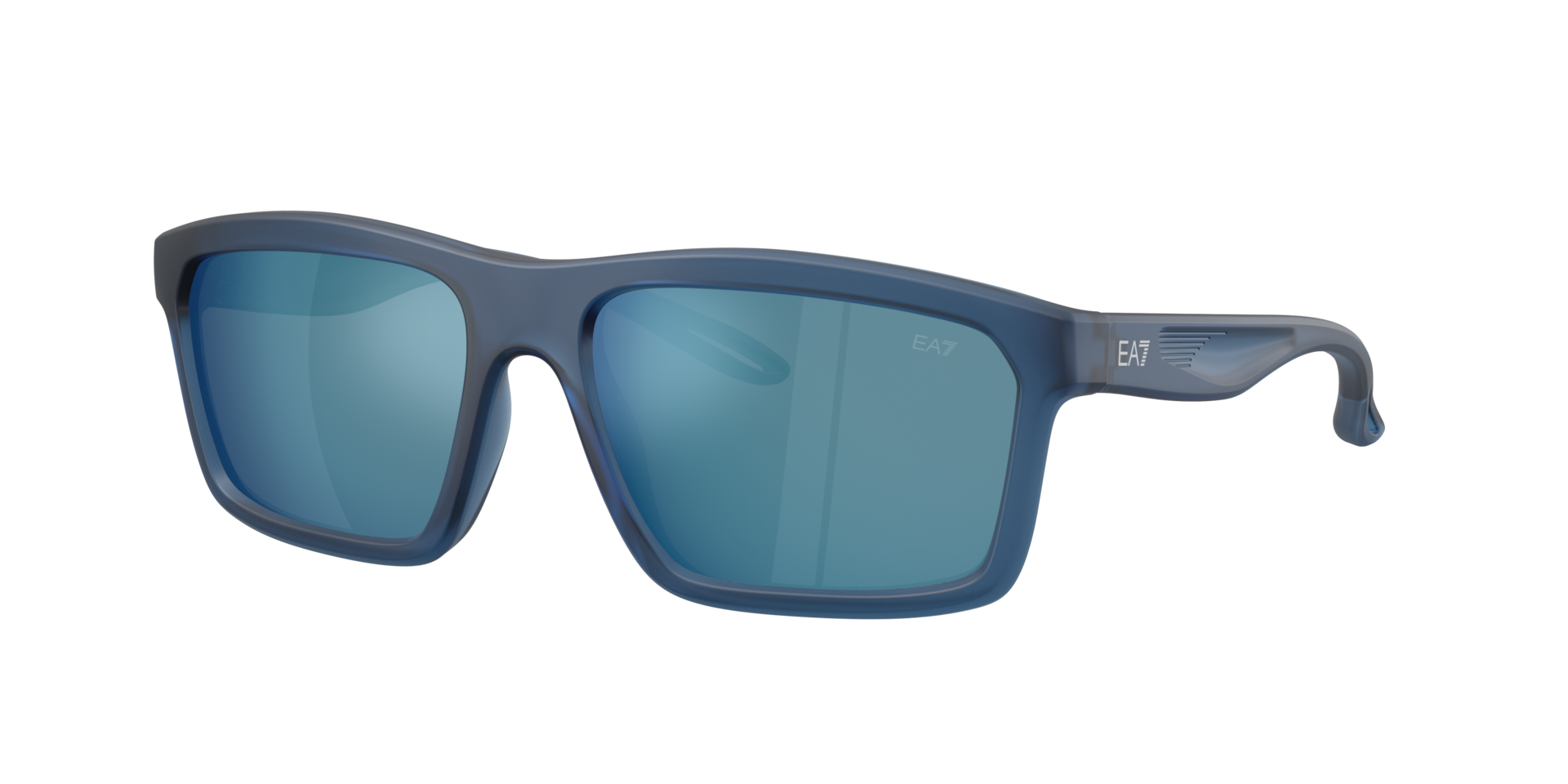 EA7 Man Sunglass Q74014 Frame color Matte Frosted Blue Lens color Dark Blue Mirror Blue