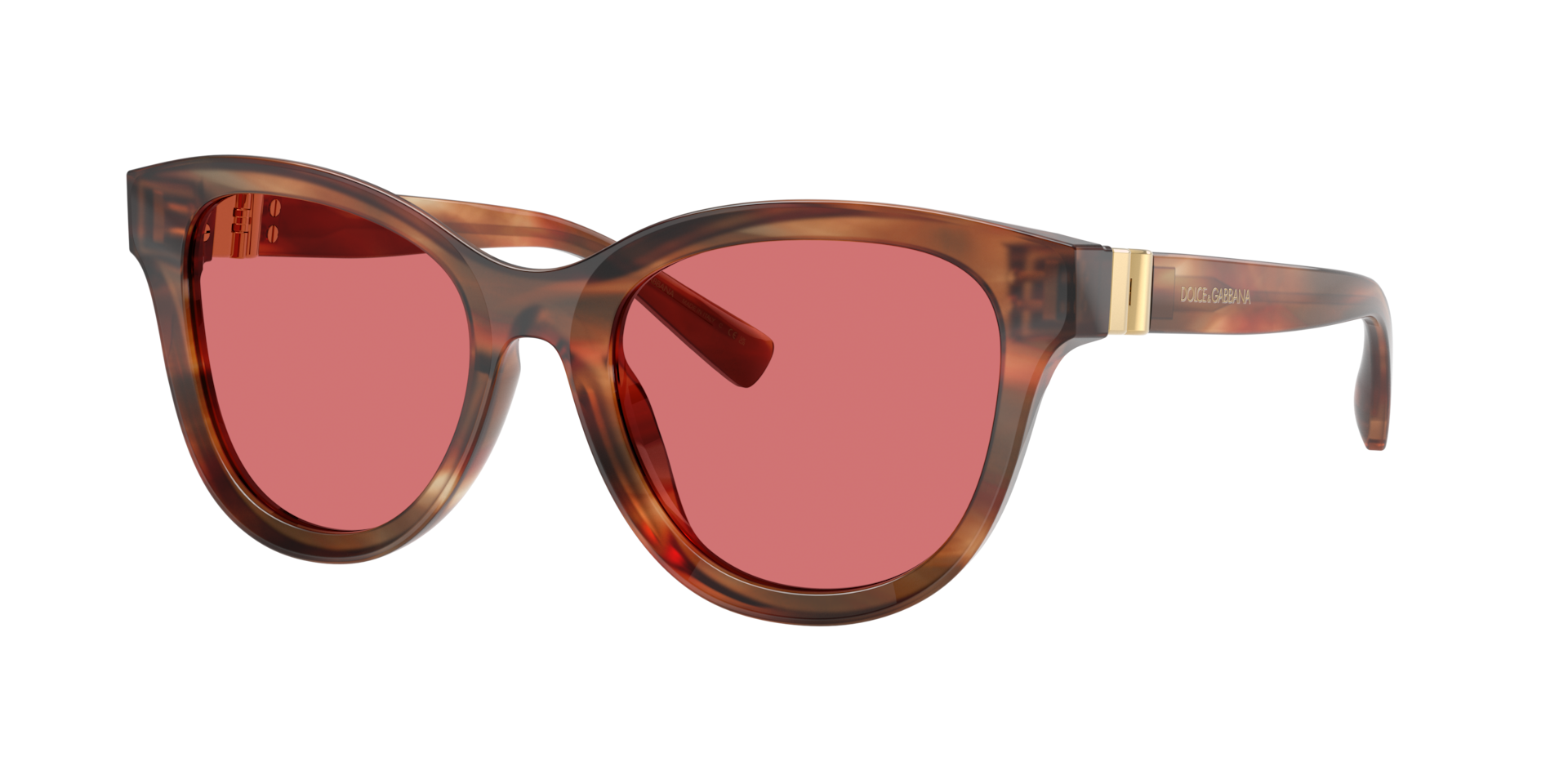 Dolce&Gabbana Frau Sunglass DG4533 - Rahmenfarbe: Braun gestreift, Linsenfarbe: Rot