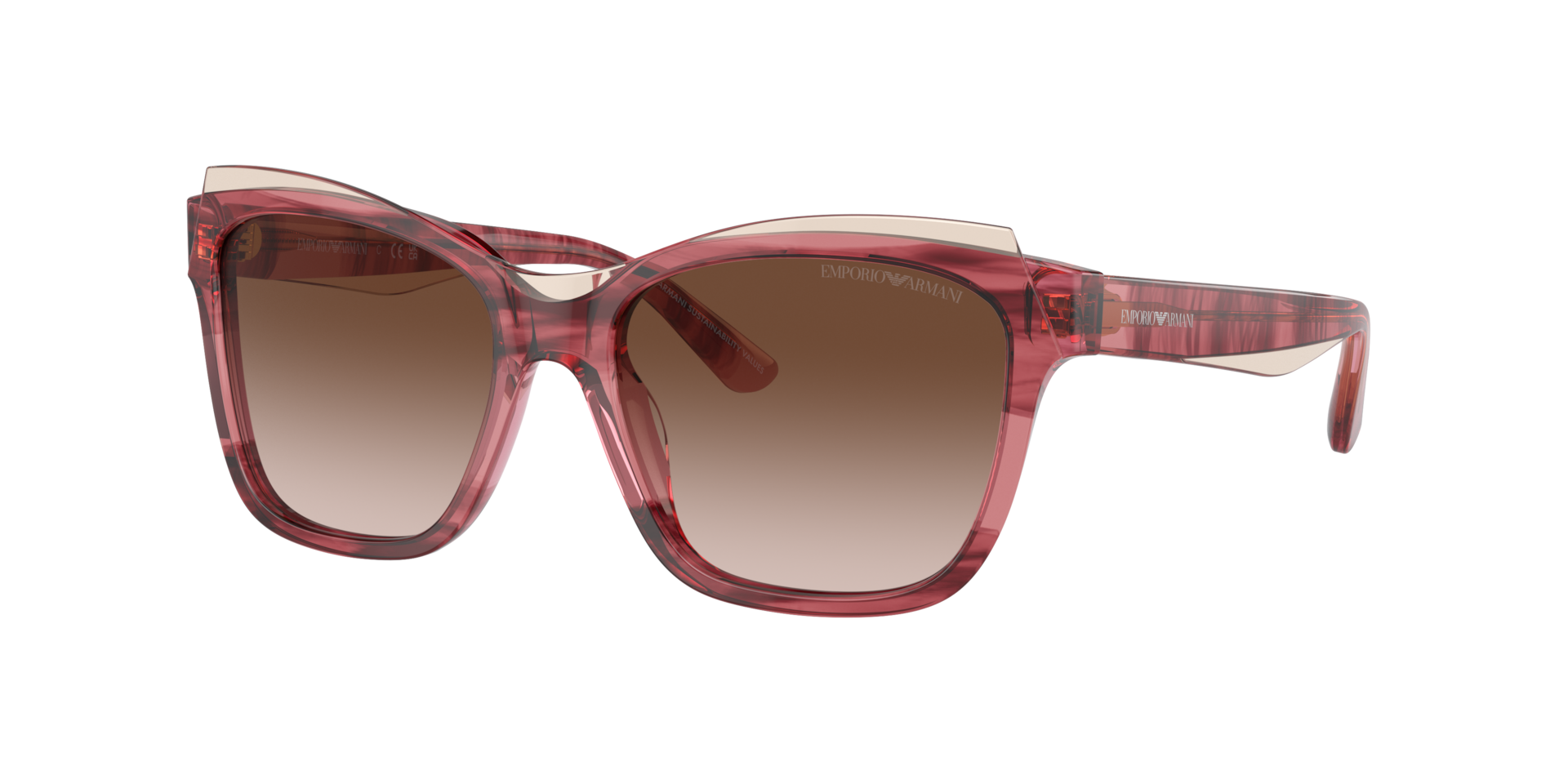 Emporio Armani Woman Sunglass EA4209 -  Frame color: Shiny Bordeaux/Top Light Brown, Lens color: Gradient Brown