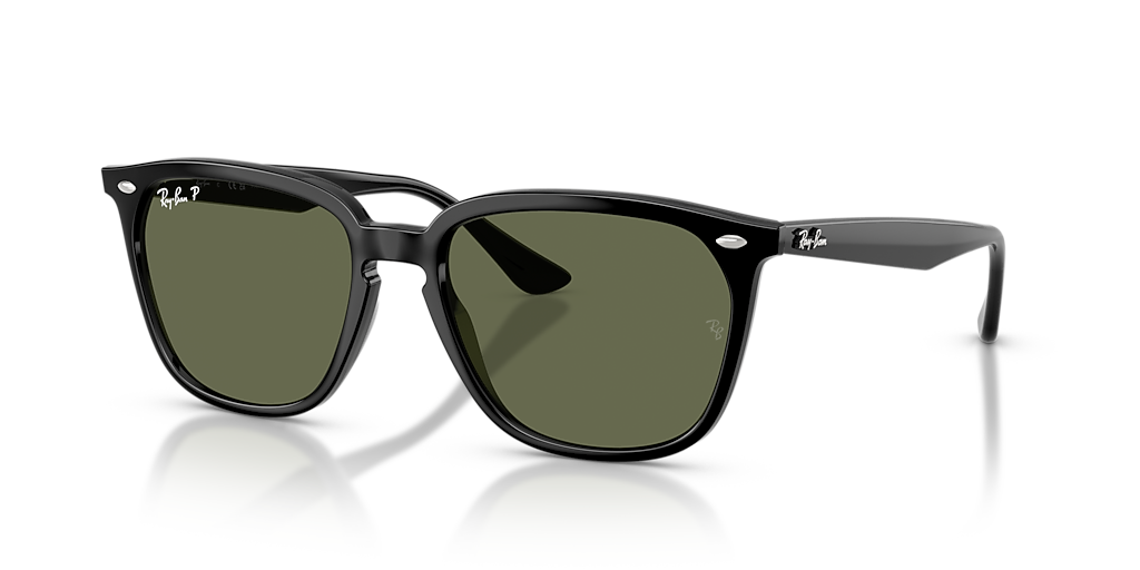 Ray-Ban RB4362 L (55 - 18) with Green lenses and Black frame  display picture 1