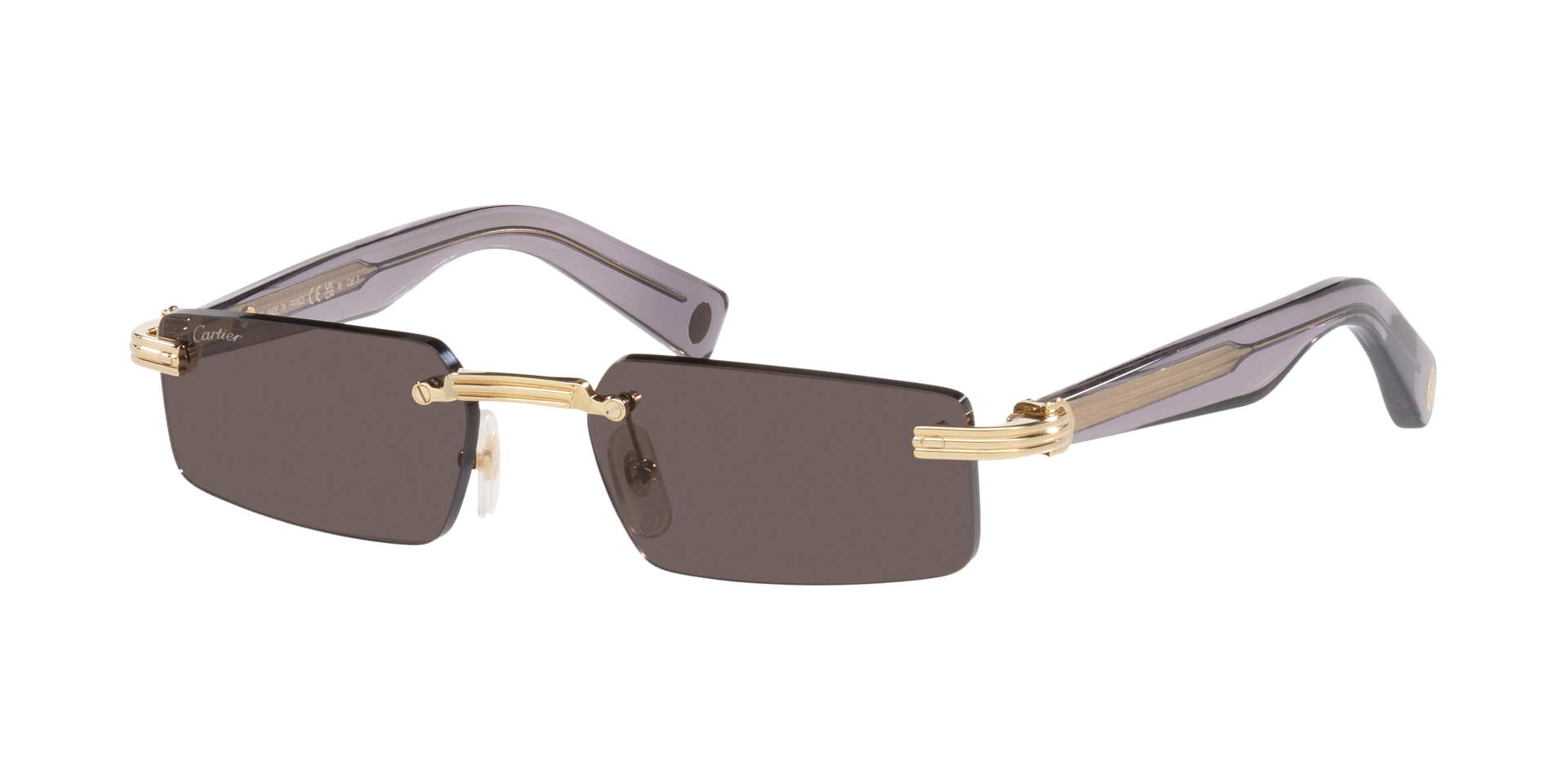 Cartier Homme Sunglass CT0537S - Couleur du Monture Or Couleur de Lentille Gris 940 €