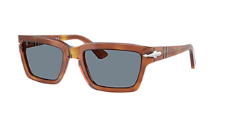 Persol PO3264S L (50 - 22) with Blue lenses and Brown frame