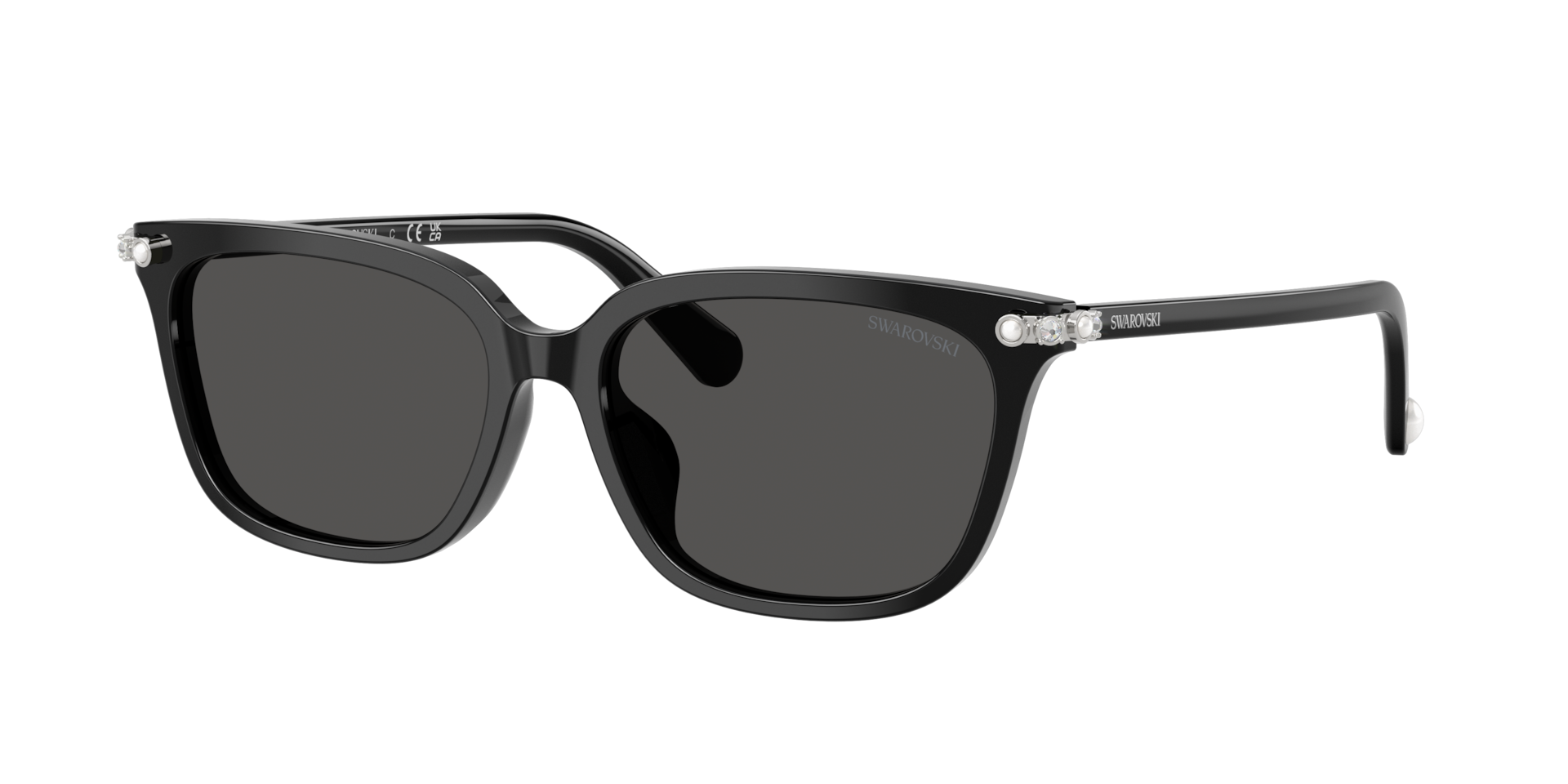 Swarovski Woman Sunglass SK6064D -  Frame color: Black, Lens color: Dark Grey