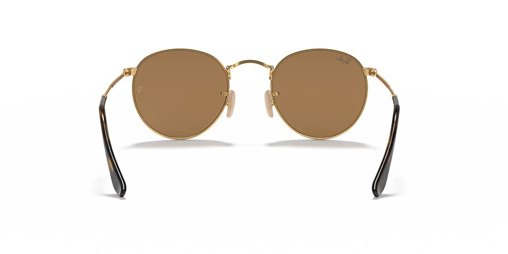 Ray-Ban Round Flat Lenses S (50 - 21) with Brown lenses and Gold