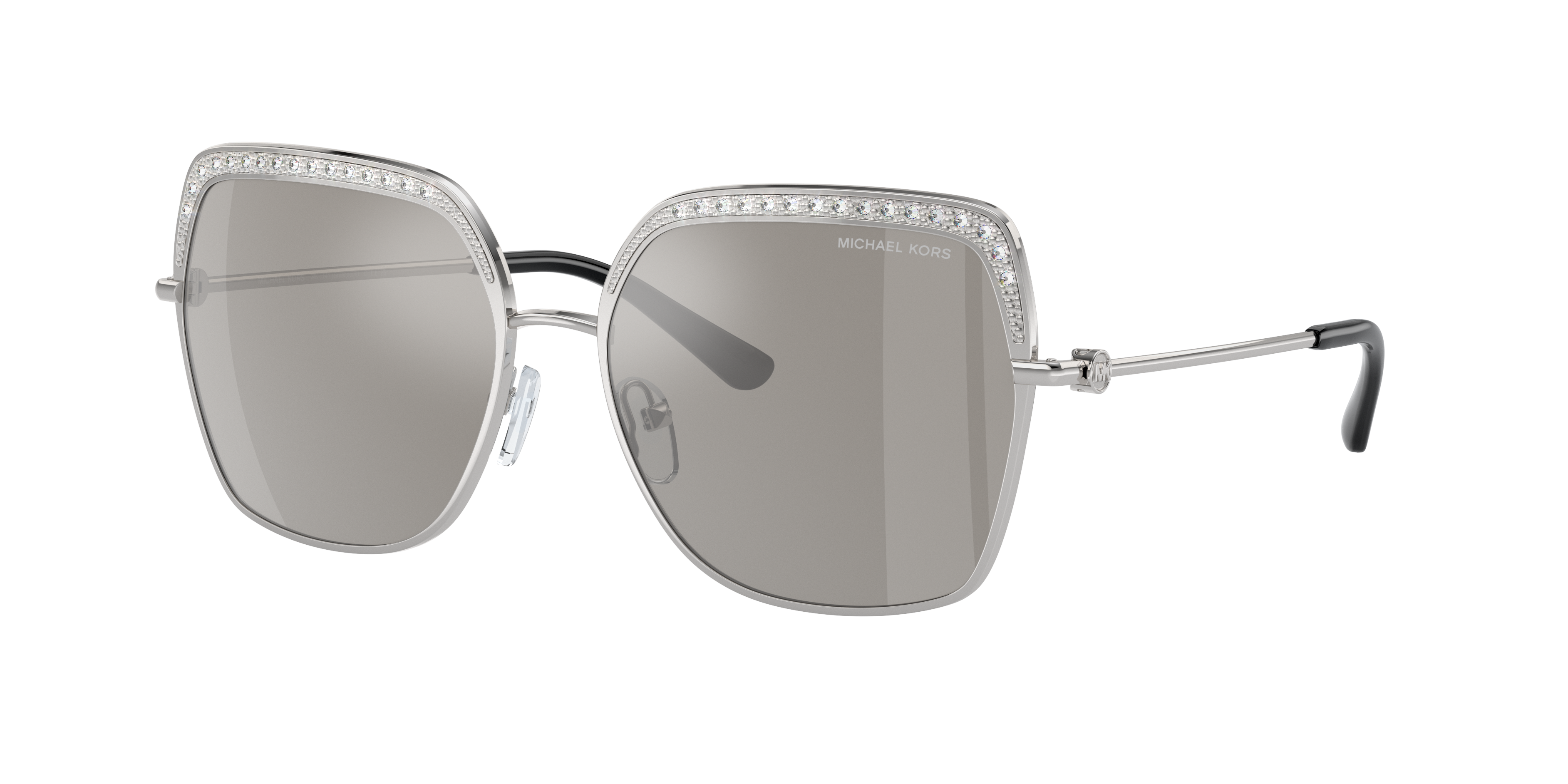 Michael Kors Woman Sunglass Greenpoint -  Frame color: Silver, Lens color: Silver Mirror