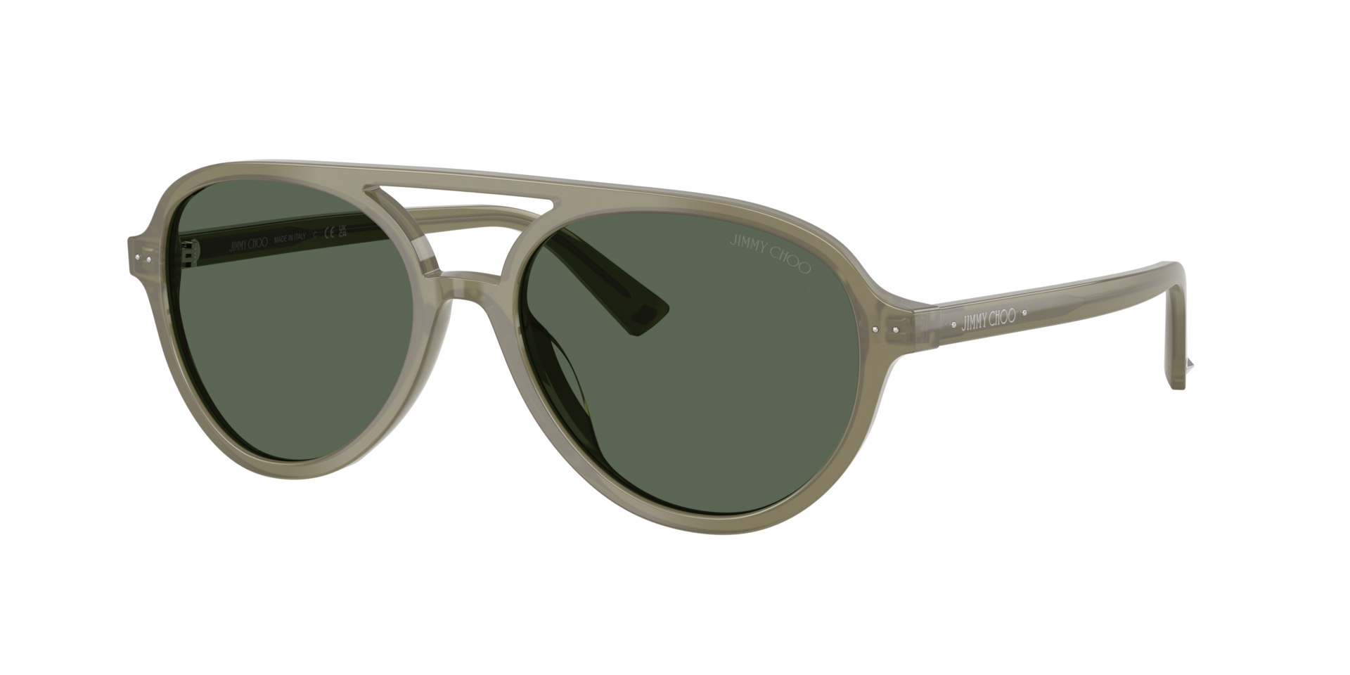 Jimmy Choo Frau Sunglass JC5055U - Rahmenfarbe: Opal Grün, Linsenfarbe: Dunkelgrün