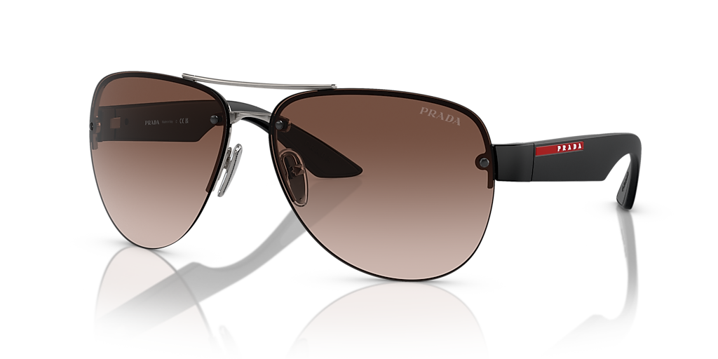 Prada Linea Rossa PS 55YS XXL (64 - 14) with Brown lenses and Grey