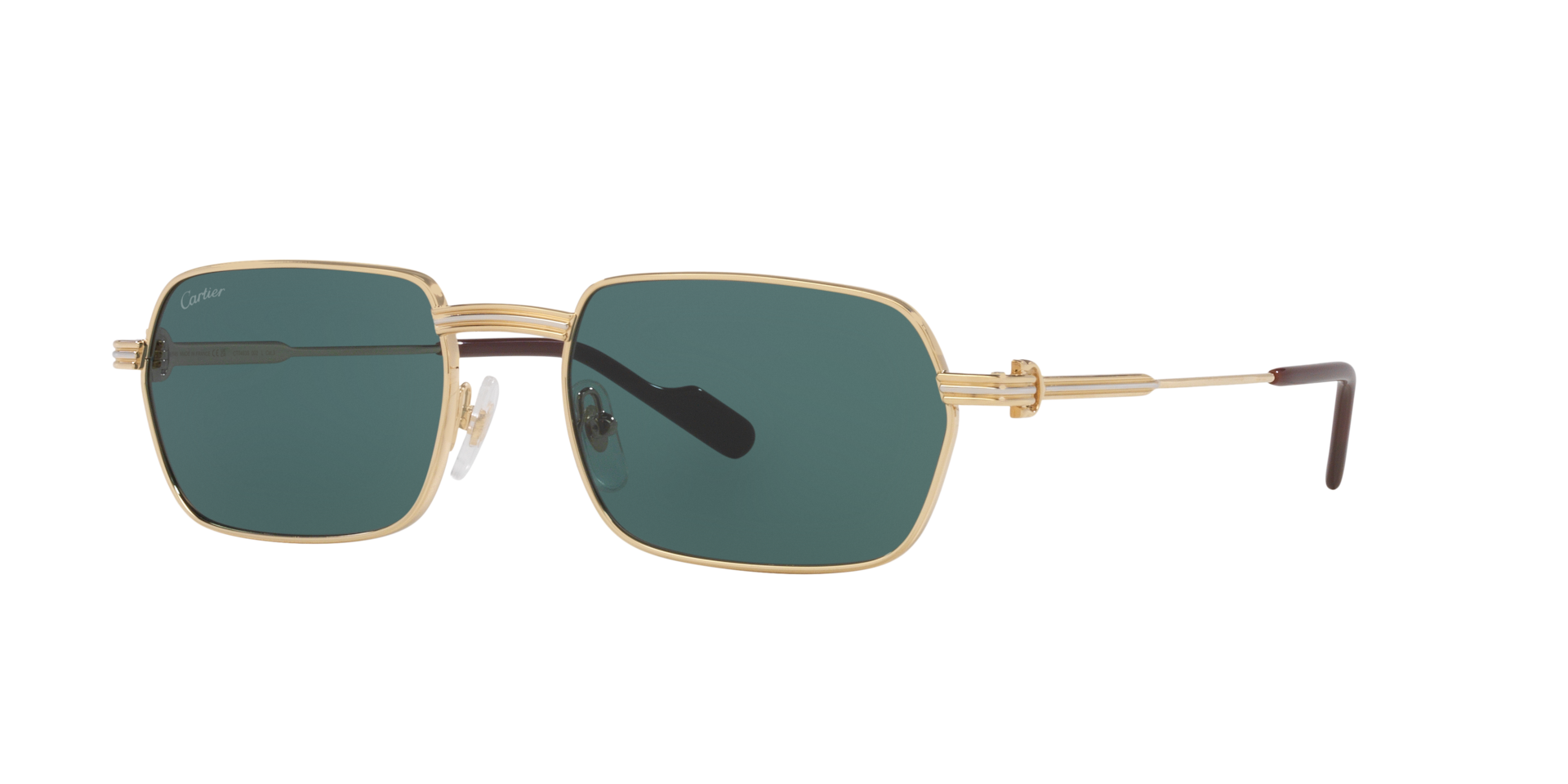 Cartier Homme Sunglass CT0463S - Couleur du Monture: Or, Couleur de Lentille: Vert