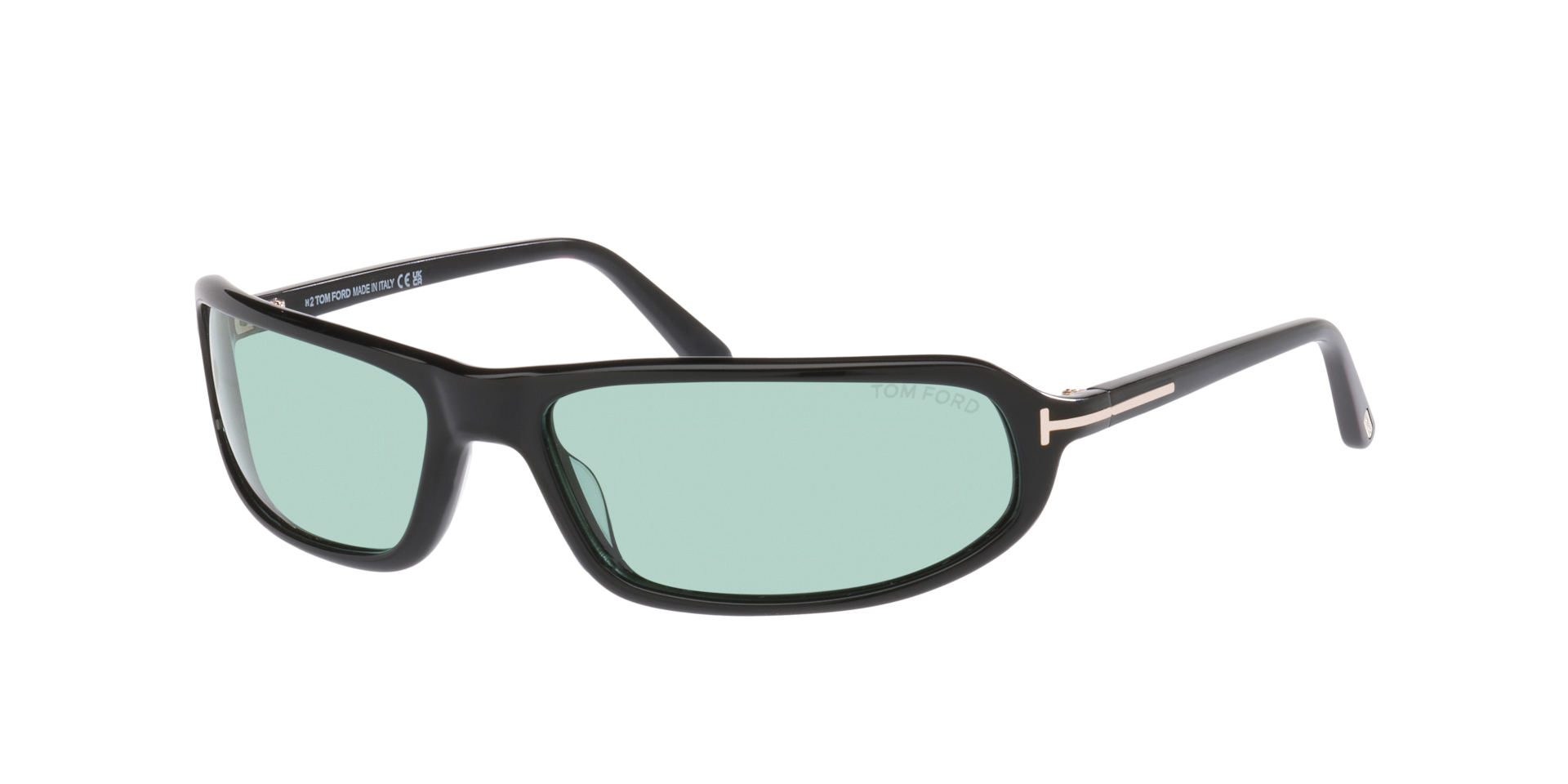 Tom Ford Unisex Sunglass Addison-02 - Frame color: Black Shiny, Lens color: Green