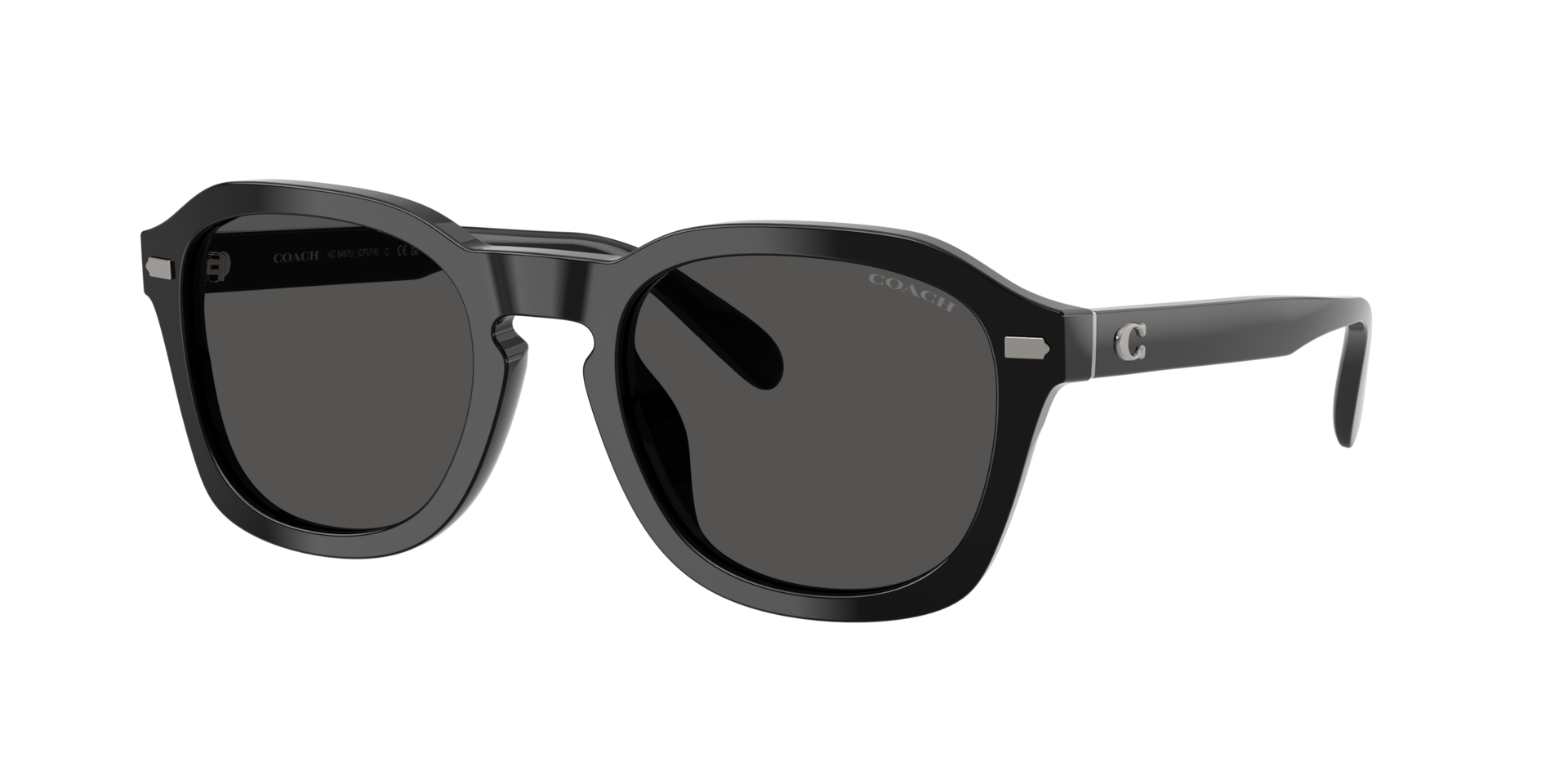 Coach Man Sunglass CFU14 - Frame color: Black, Lens color: Grey Solid