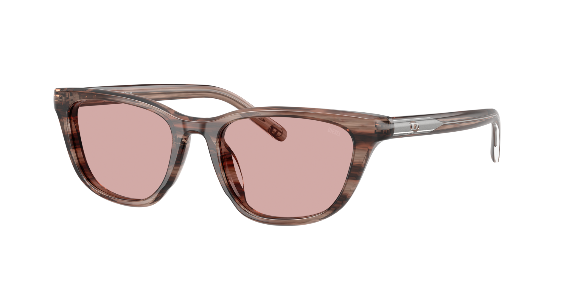 Diesel Unisex Sunglass DL2012U -  Frame color: Striated Brown, Lens color: Light Violet