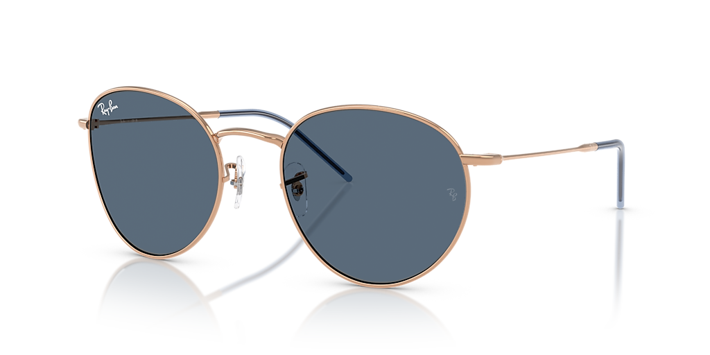 Ray-Ban Round Reverse XL (55 - 21) with Blue lenses and Pink frame