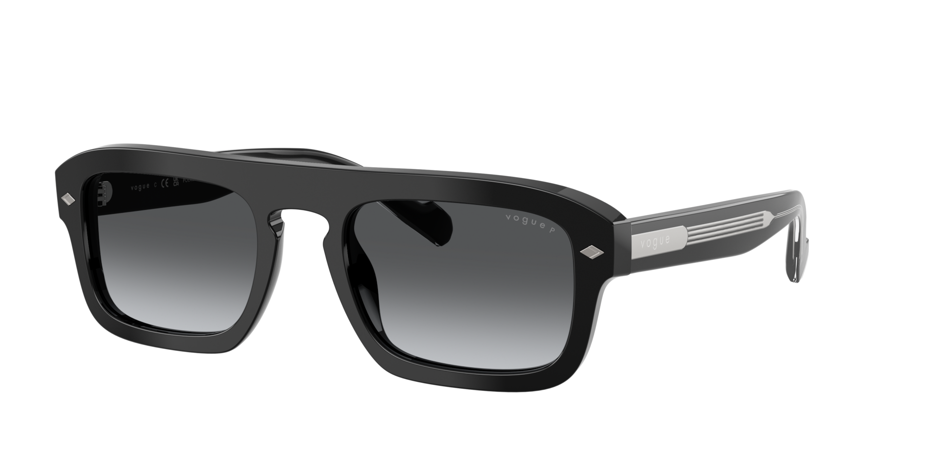 Vogue Eyewear Mann Sunglass VO5620S - Rahmenfarbe: Schwarz, Linsenfarbe: Gradient Grey Polarized